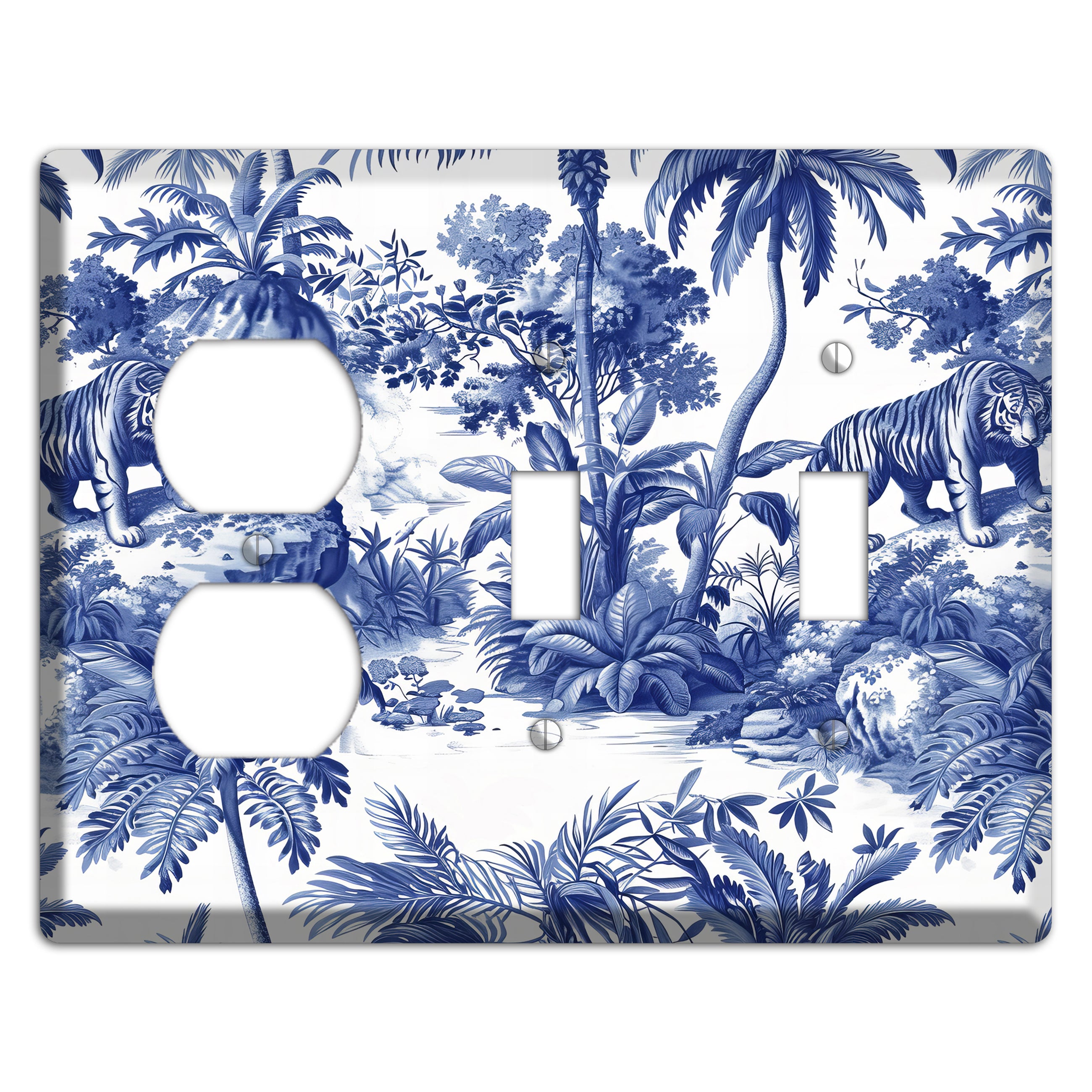 Bengal & Palm Duplex / 2 Toggle Wallplate