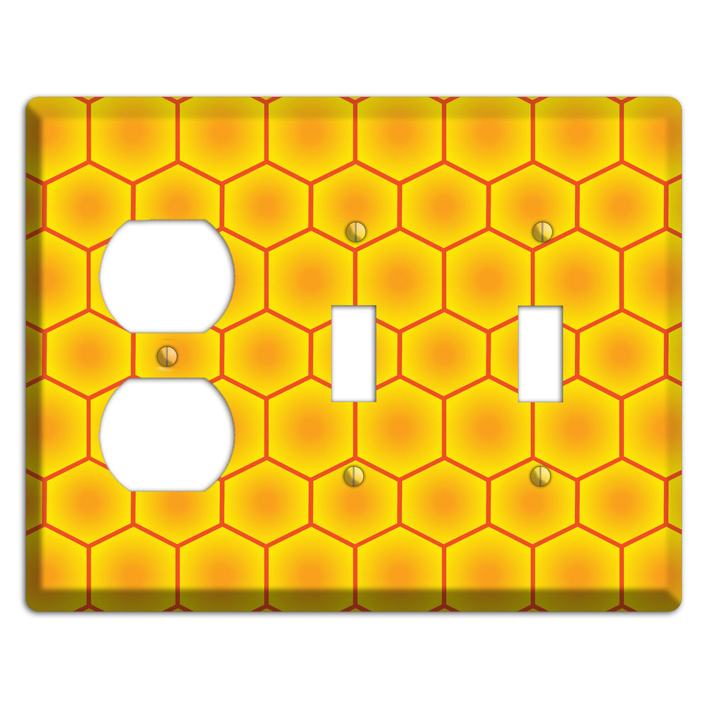 Golden Vault Cells Duplex / 2 Toggle Wallplate
