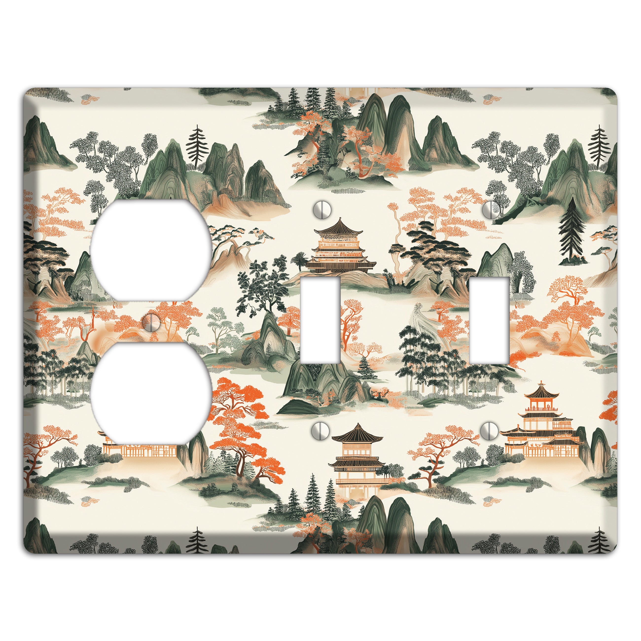 Peaks & Pagodas Duplex / 2 Toggle Wallplate