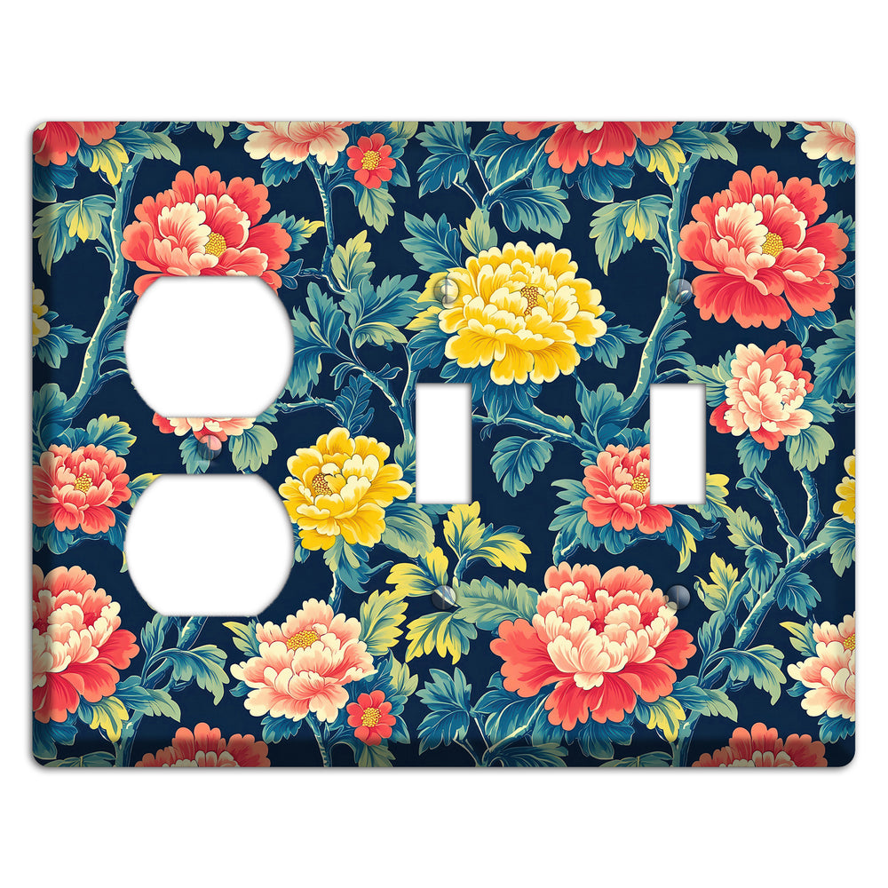 Peony & Bough Duplex / 2 Toggle Wallplate