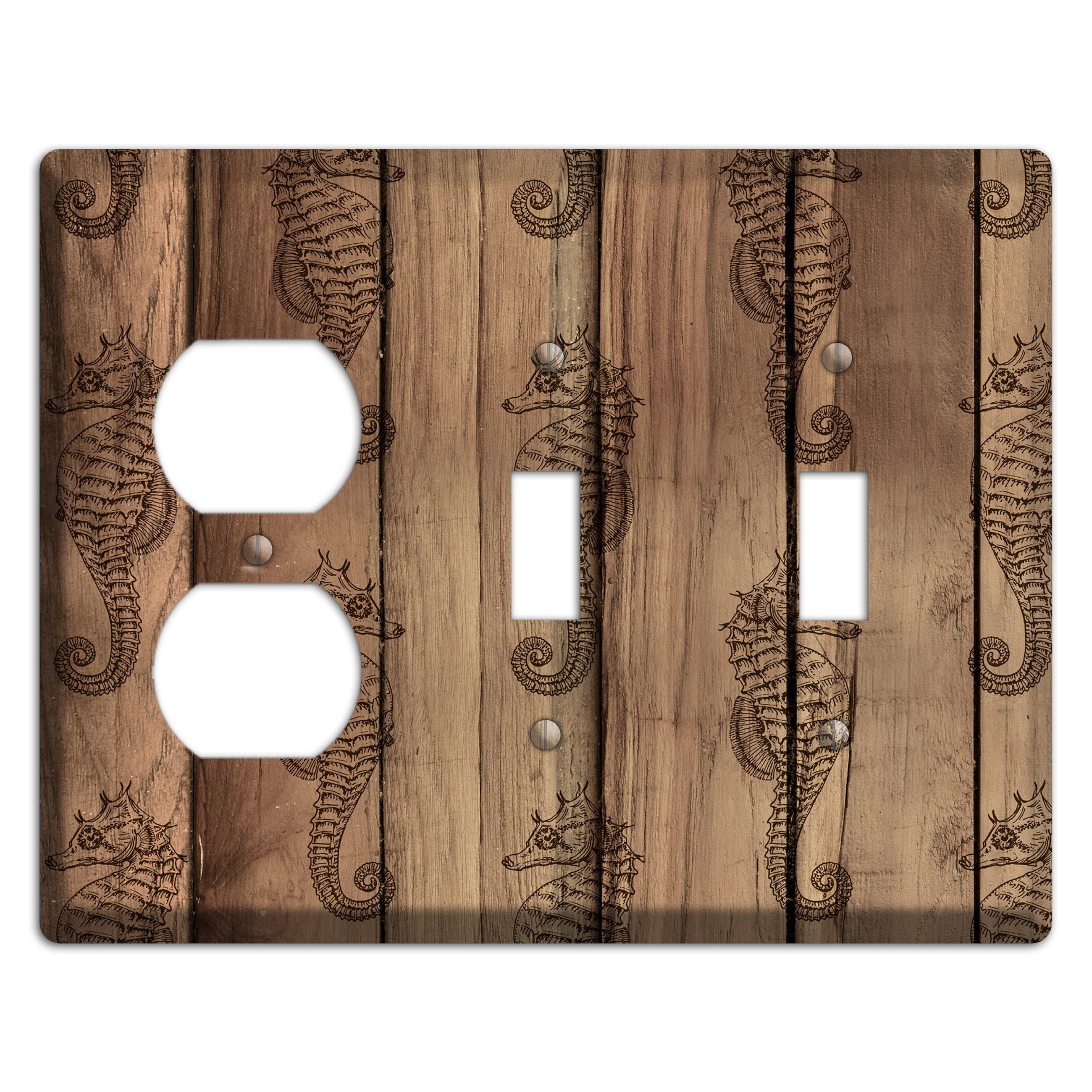 Planktonic Ponies Duplex / 2 Toggle Wallplate
