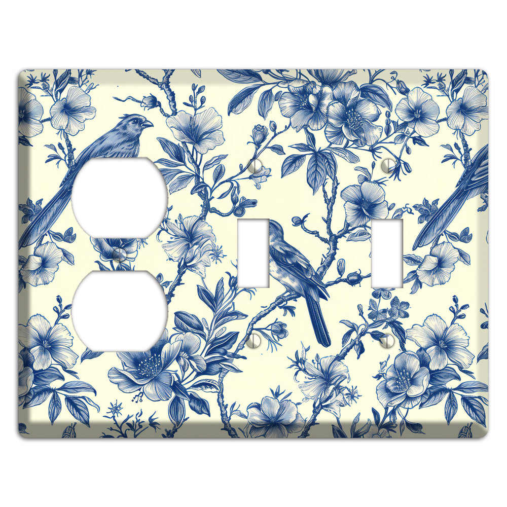 Porcelain Garden Song Duplex / 2 Toggle Wallplate