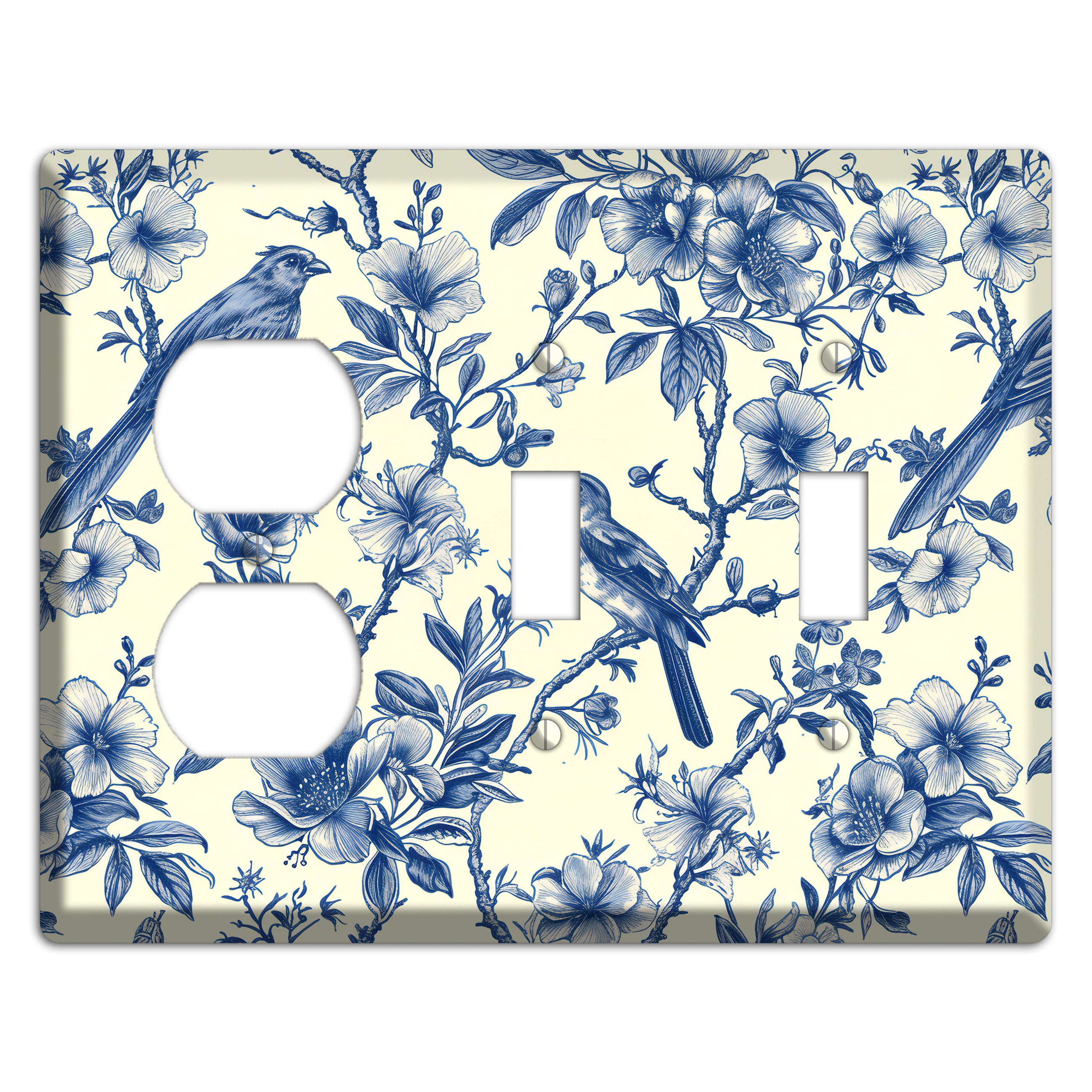 Porcelain Garden Song Duplex / 2 Toggle Wallplate