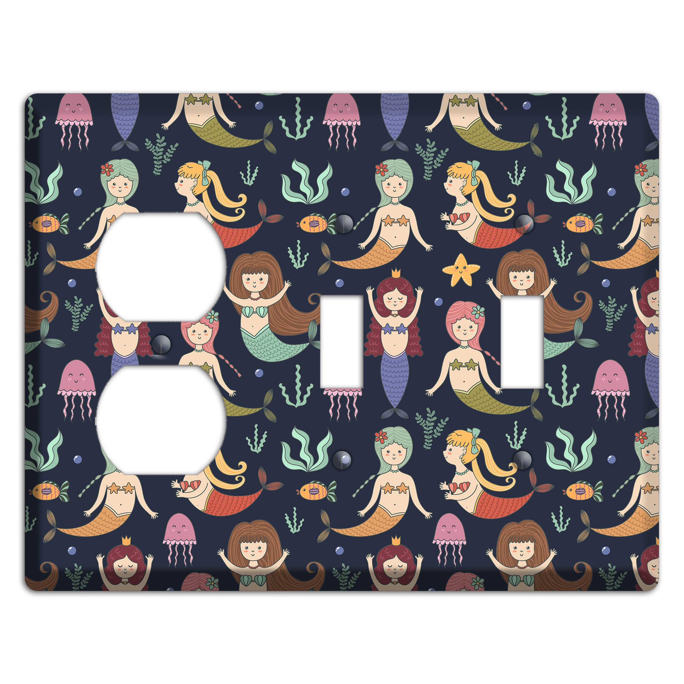 Mermaid Lagoon Party Duplex / 2 Toggle Wallplate