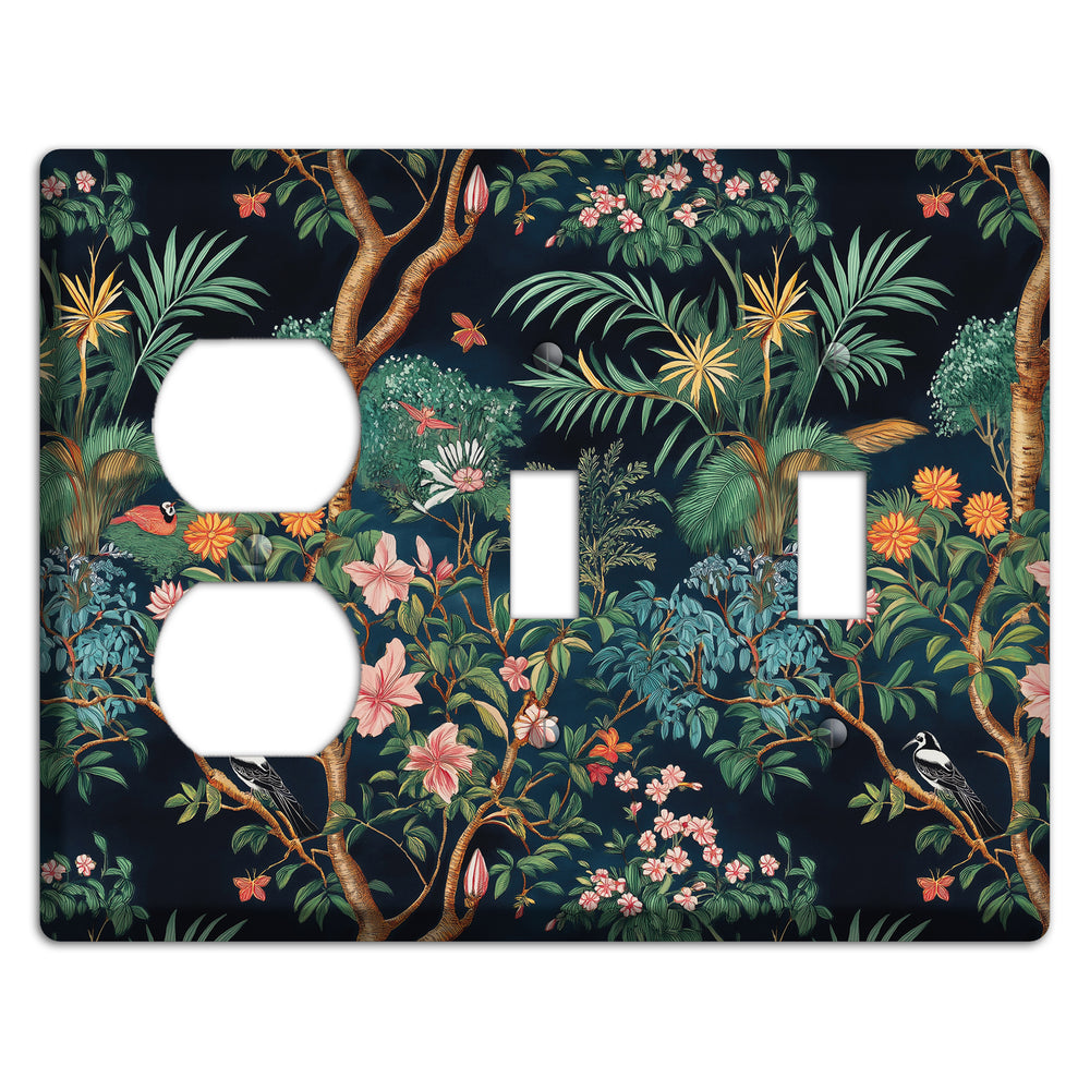 Jungle Nocturne Duplex / 2 Toggle Wallplate