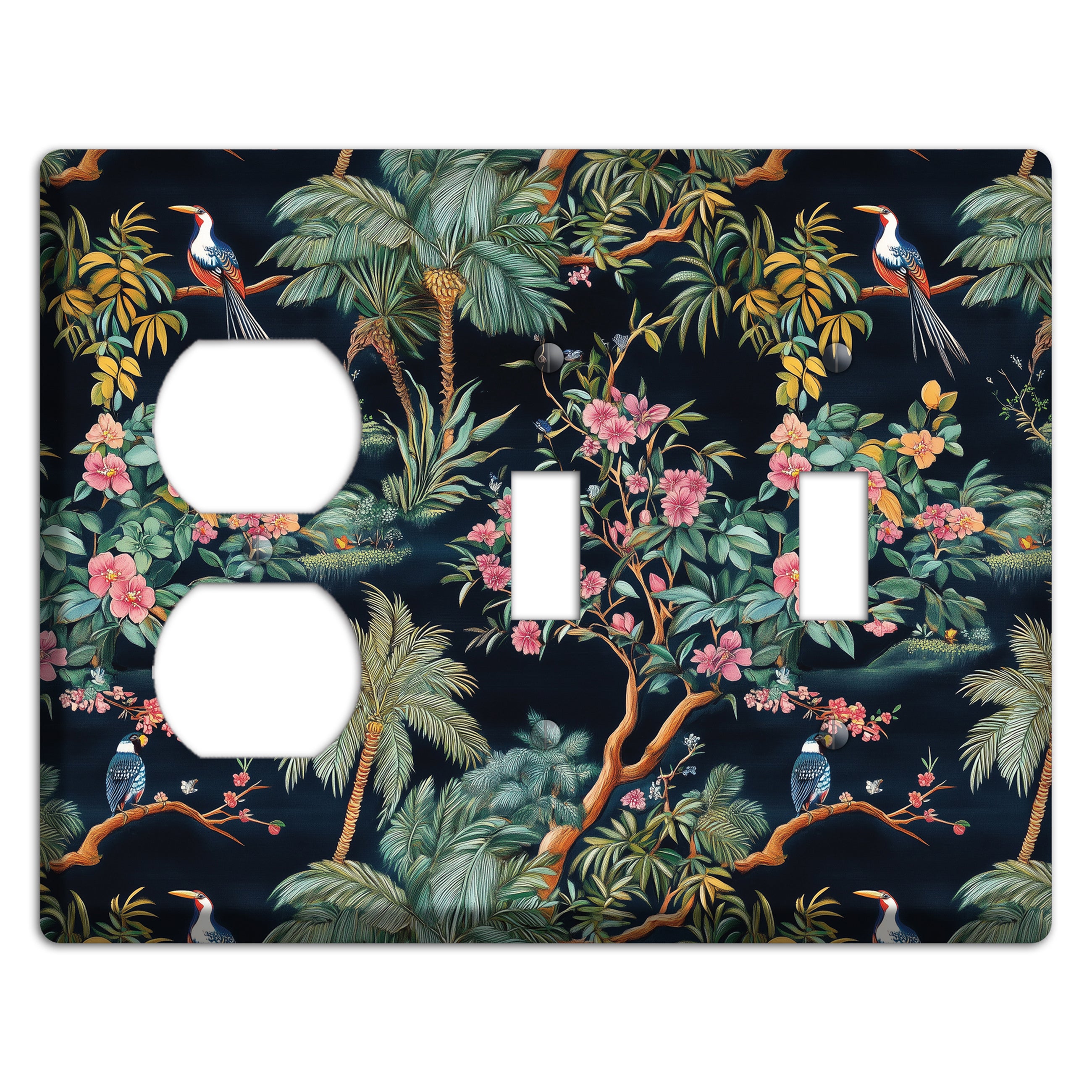 Jungle Nocturne Duplex / 2 Toggle Wallplate