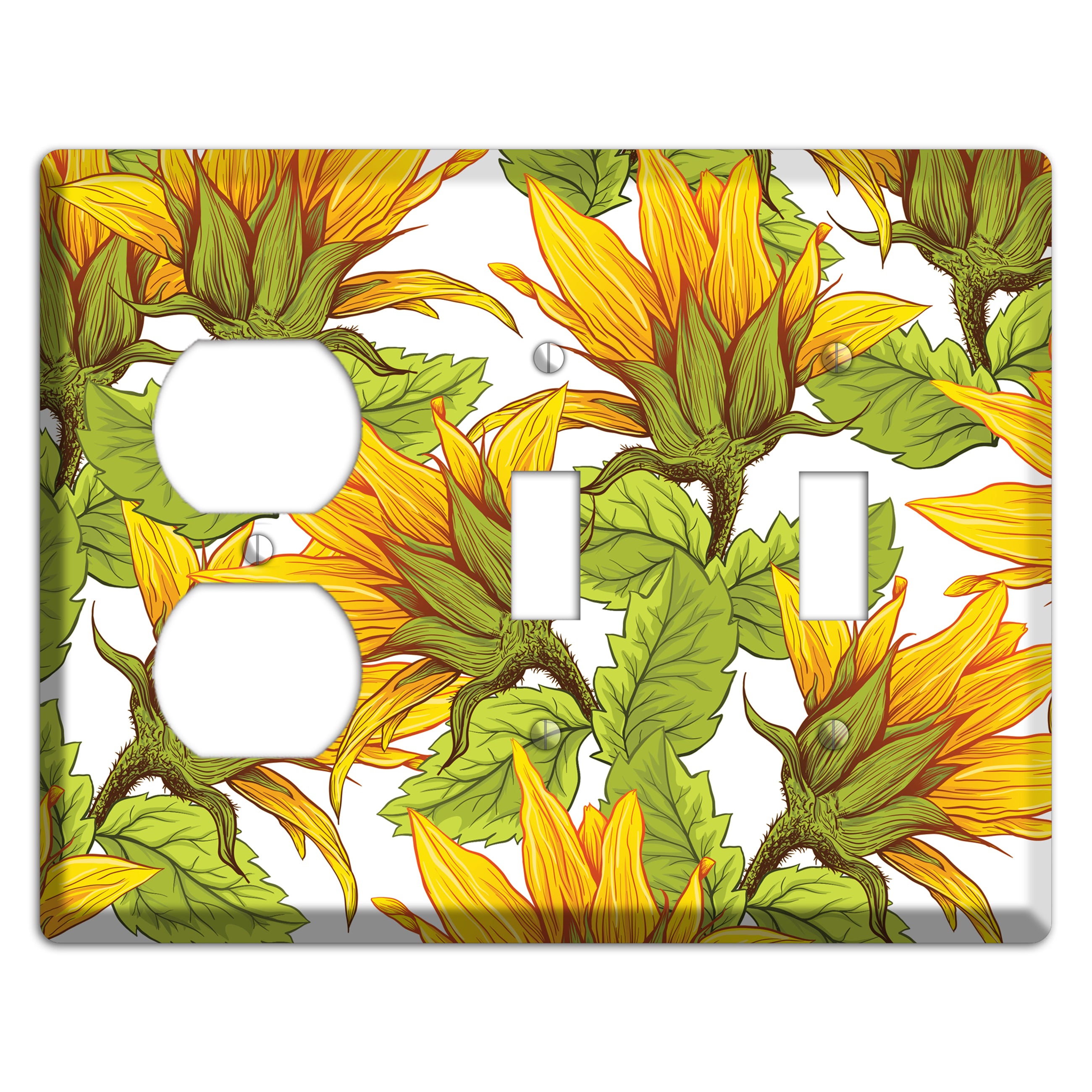 Golden Bloom Scatter Duplex / 2 Toggle Wallplate