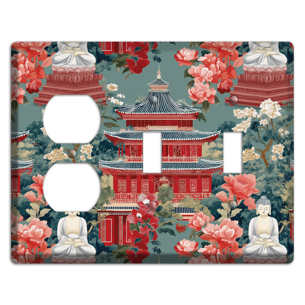 Lotus Temple Garden Duplex / 2 Toggle Wallplate