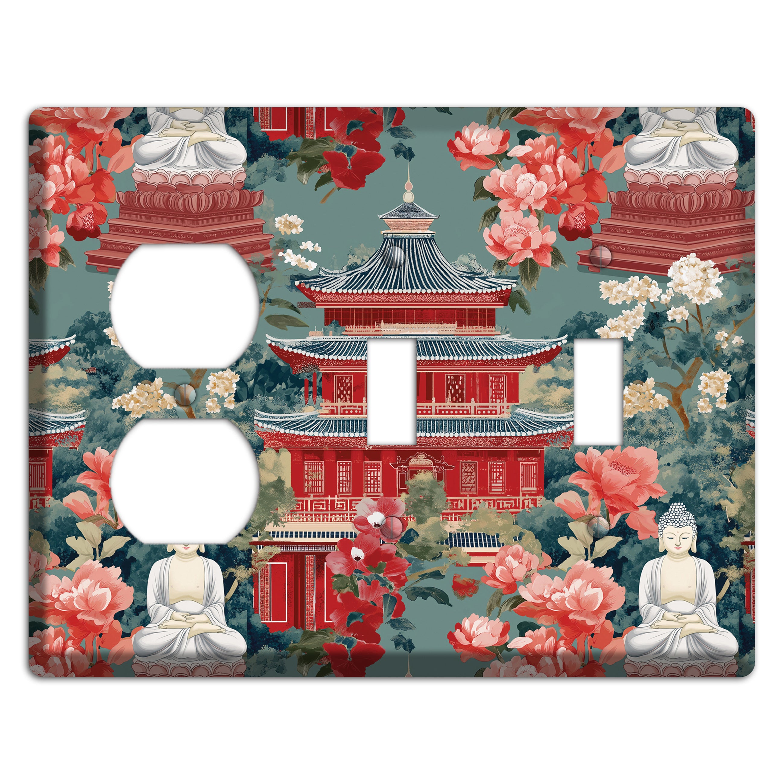 Lotus Temple Garden Duplex / 2 Toggle Wallplate