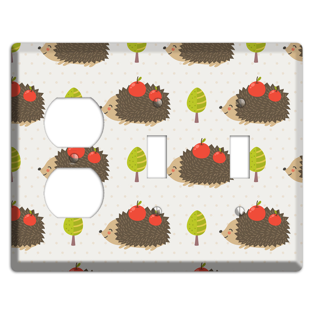Hedgehog Harvest Duplex / 2 Toggle Wallplate