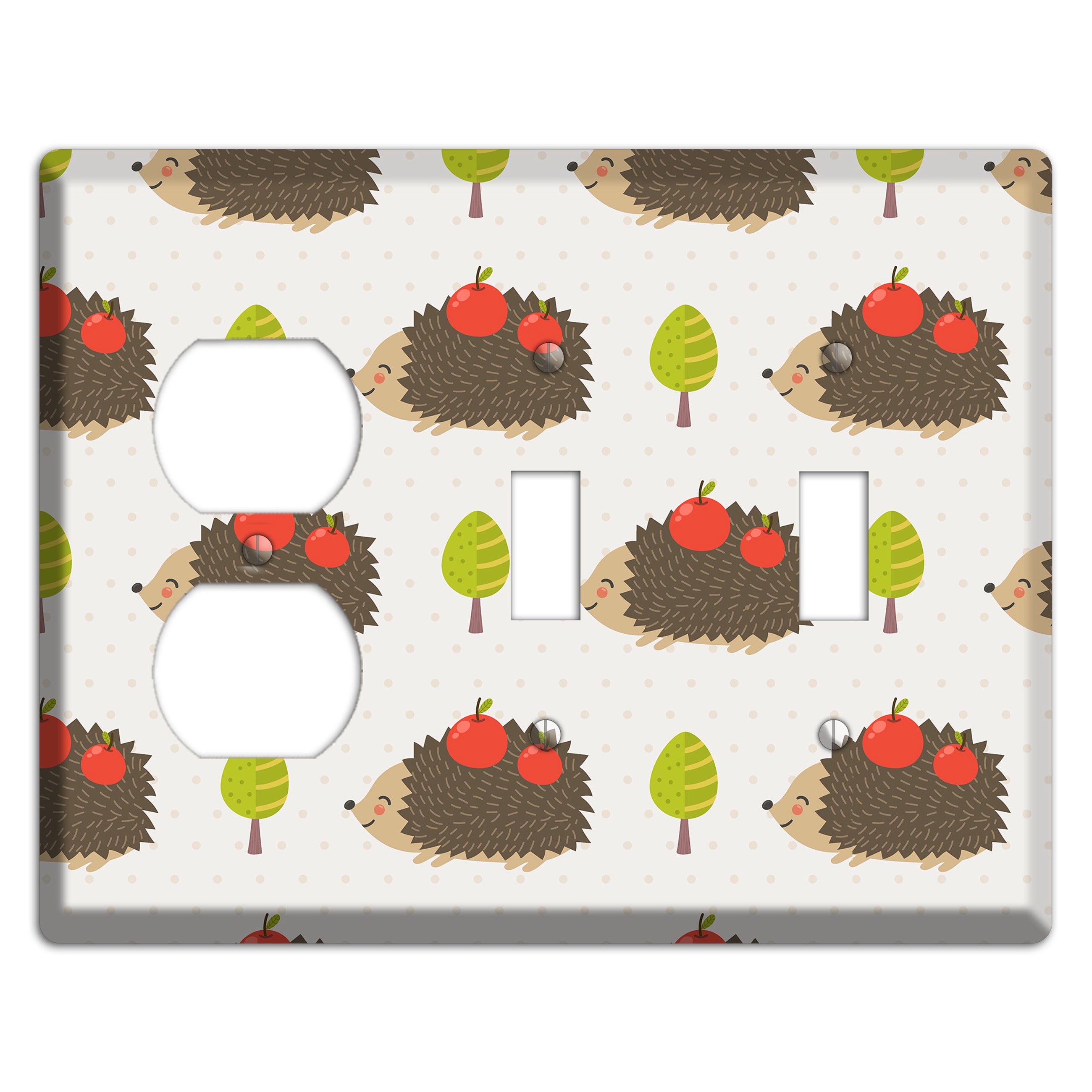 Hedgehog Harvest Duplex / 2 Toggle Wallplate