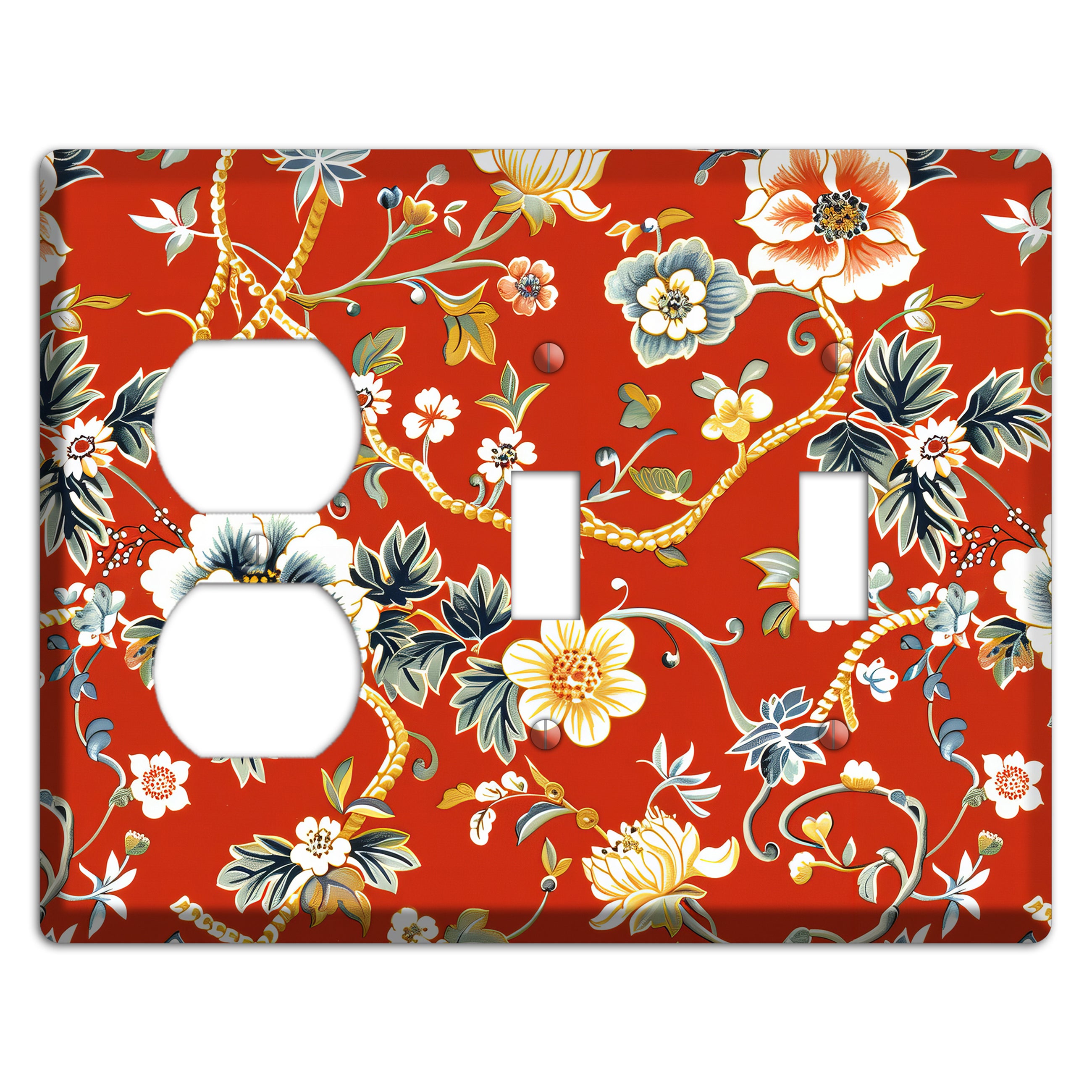 Crimson Garden Reverie Duplex / 2 Toggle Wallplate