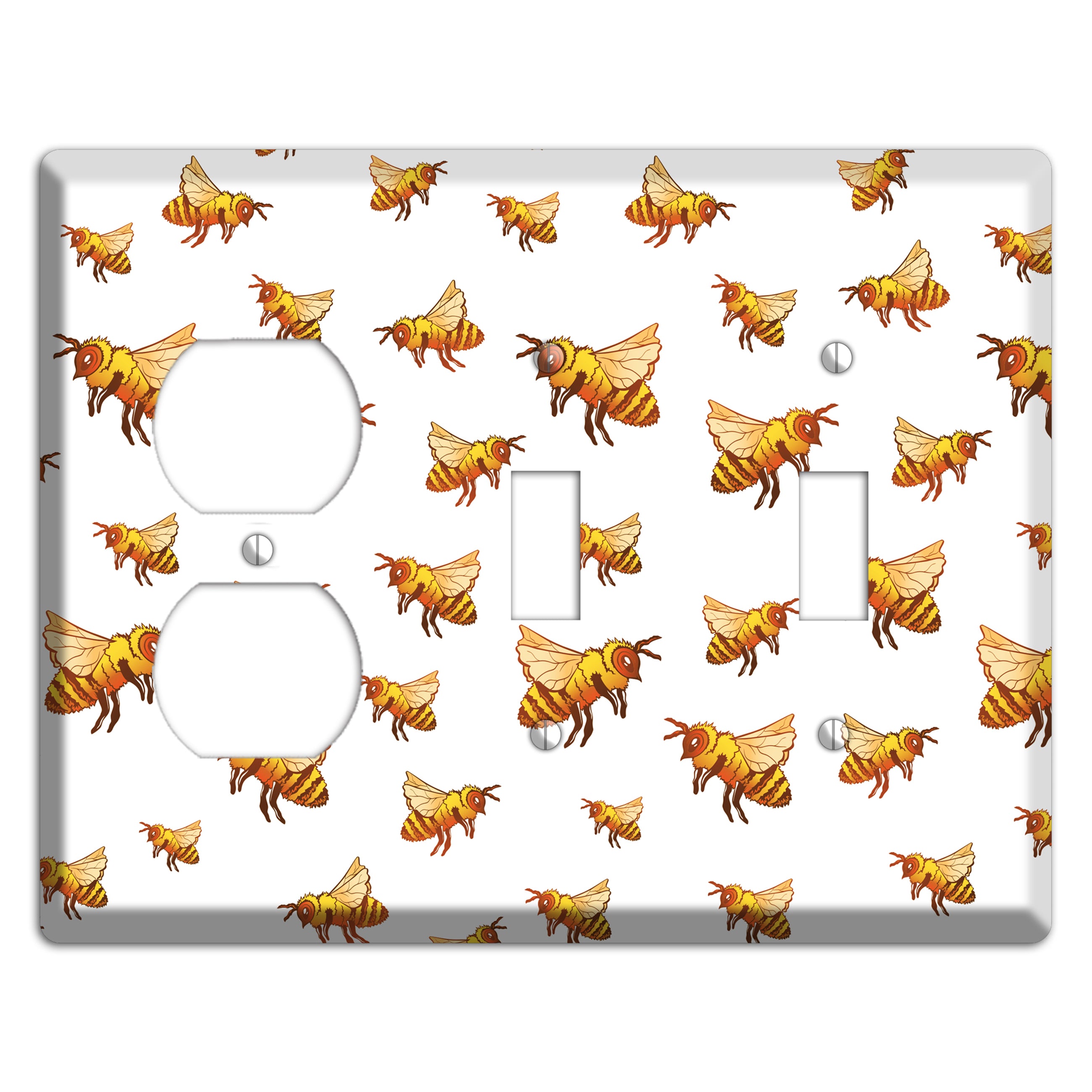 Golden Swarm Dance Duplex / 2 Toggle Wallplate