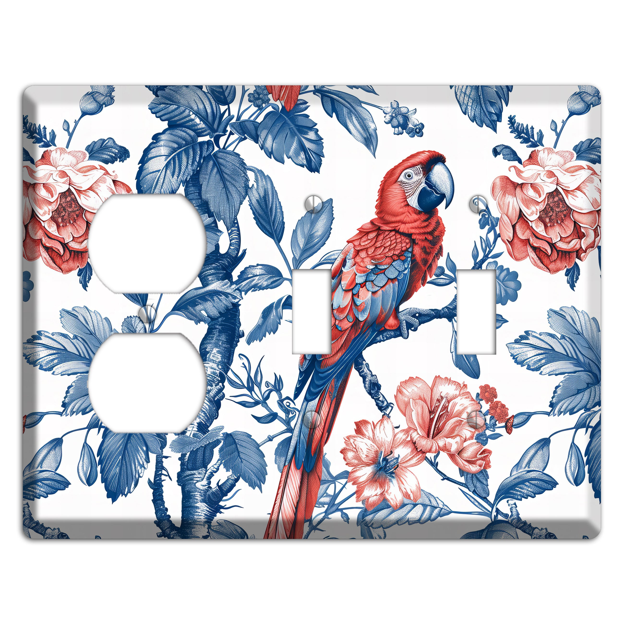 Scarlet in Bloom Duplex / 2 Toggle Wallplate