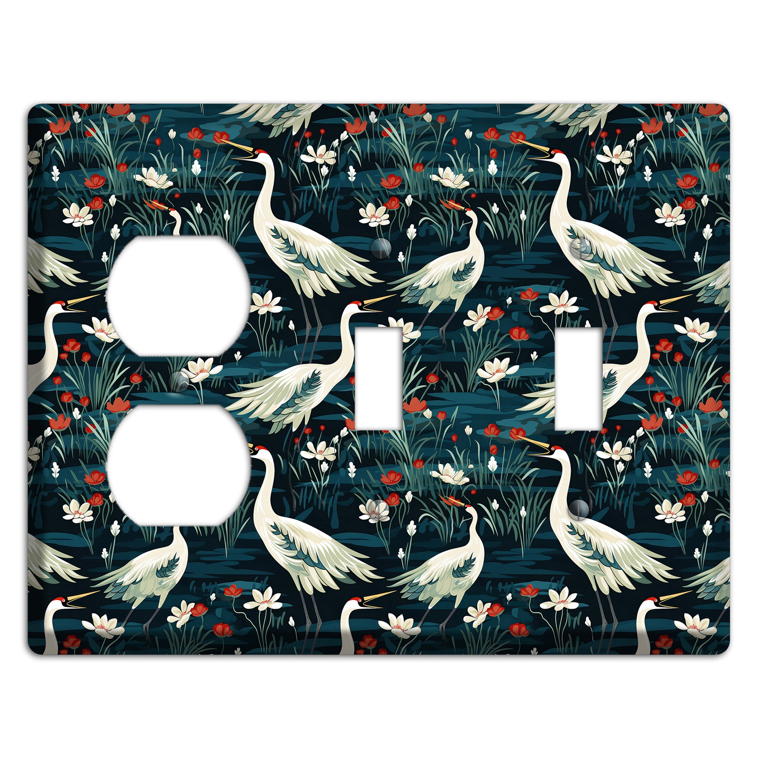 Midnight Lotus Marsh Duplex / 2 Toggle Wallplate