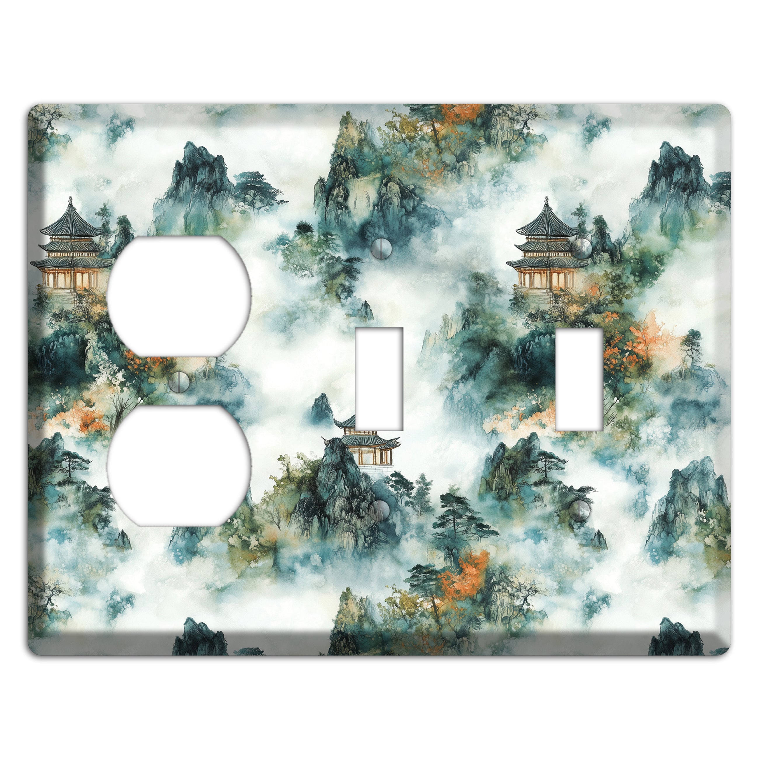 Pavilions in the Mist Duplex / 2 Toggle Wallplate