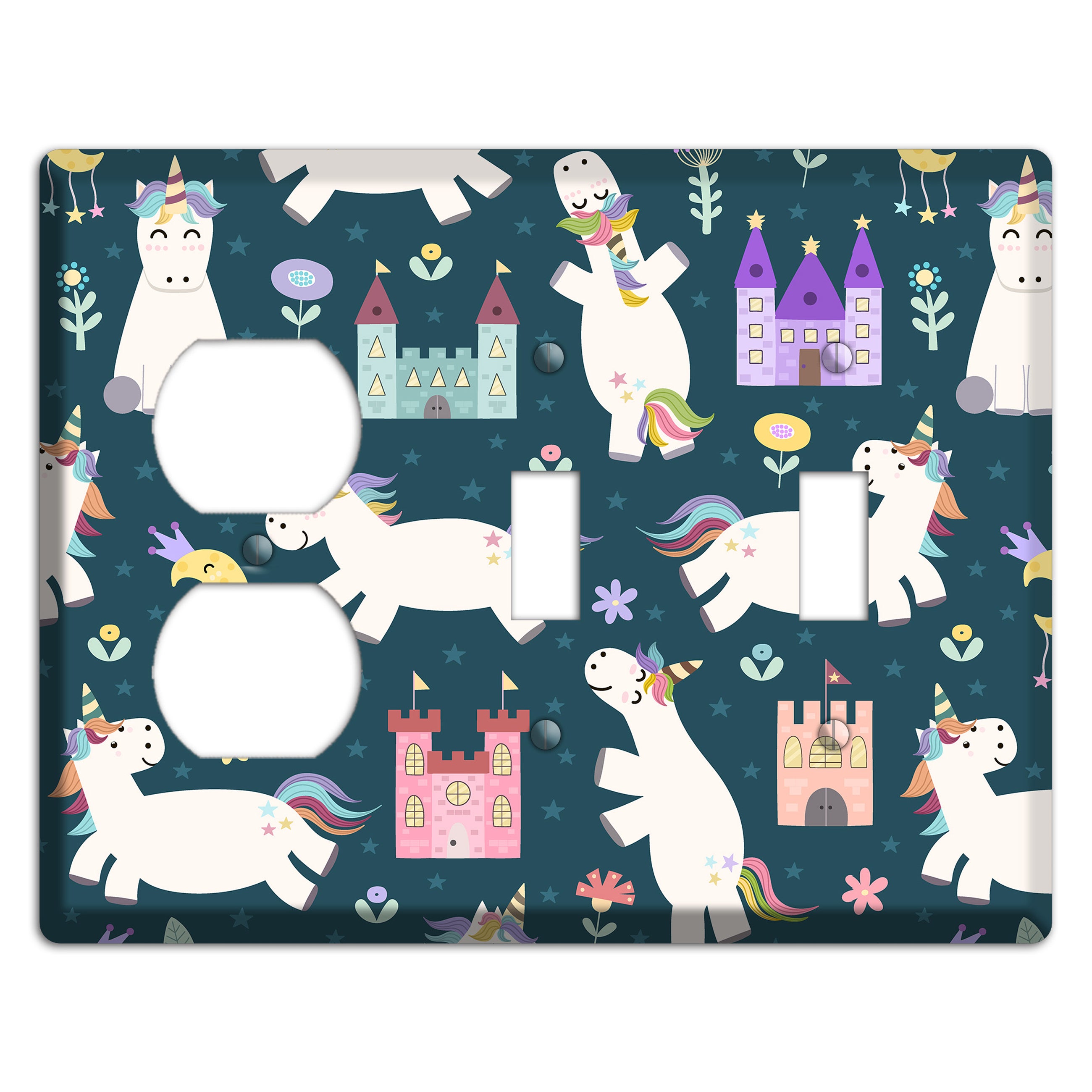 Unicorn Kingdom Duplex / 2 Toggle Wallplate