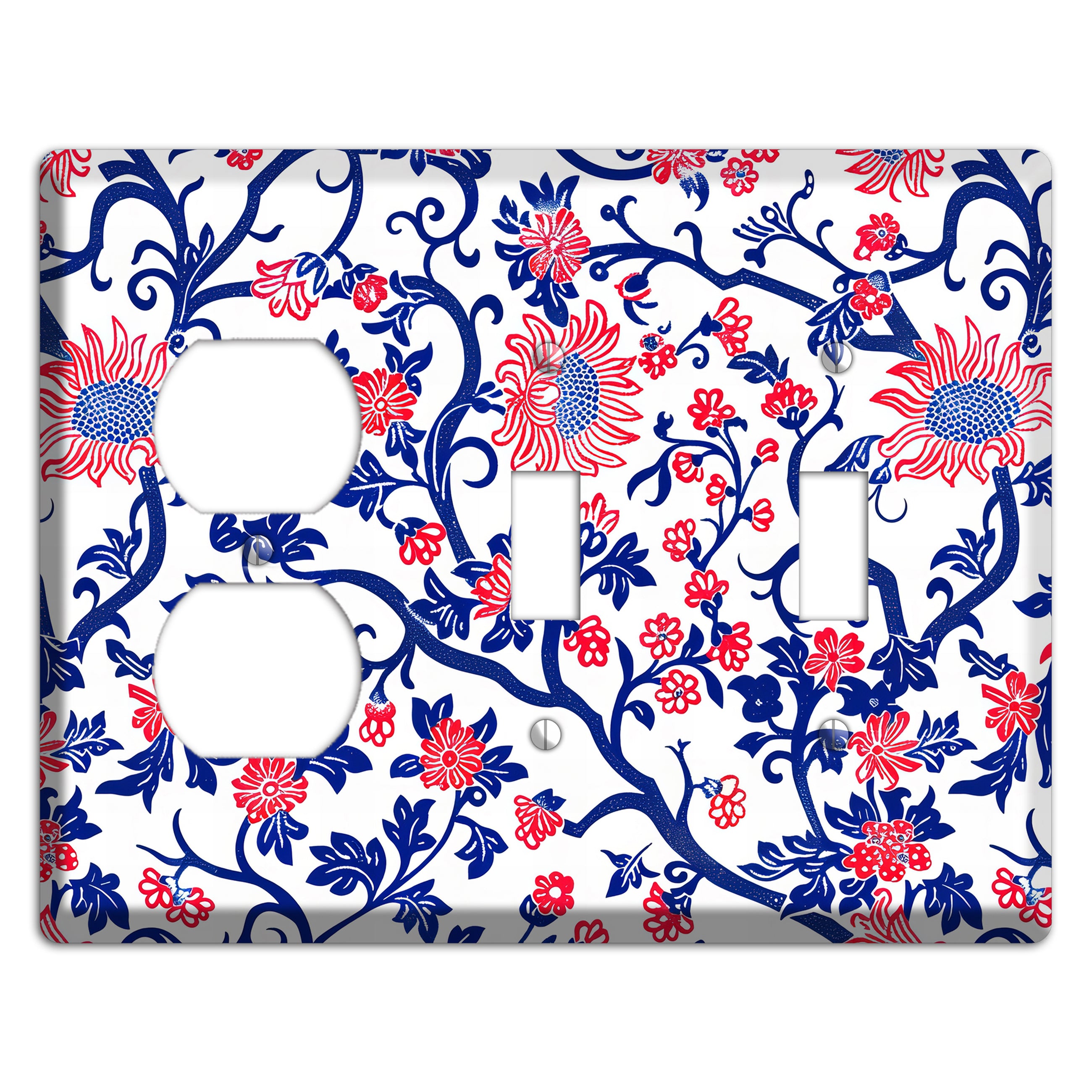 Crimson Vine Riot Duplex / 2 Toggle Wallplate