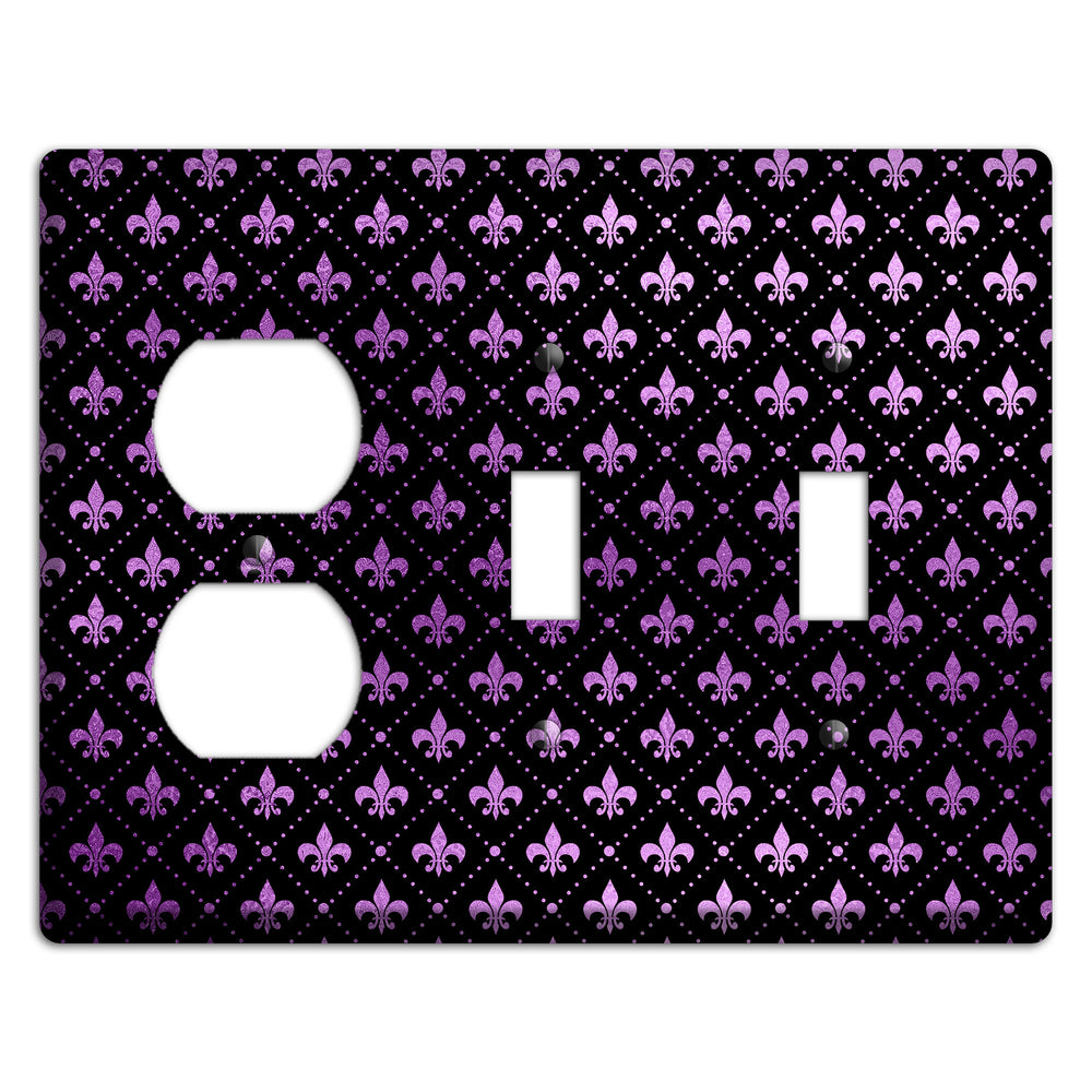 Royal Lilac Grid Duplex / 2 Toggle Wallplate
