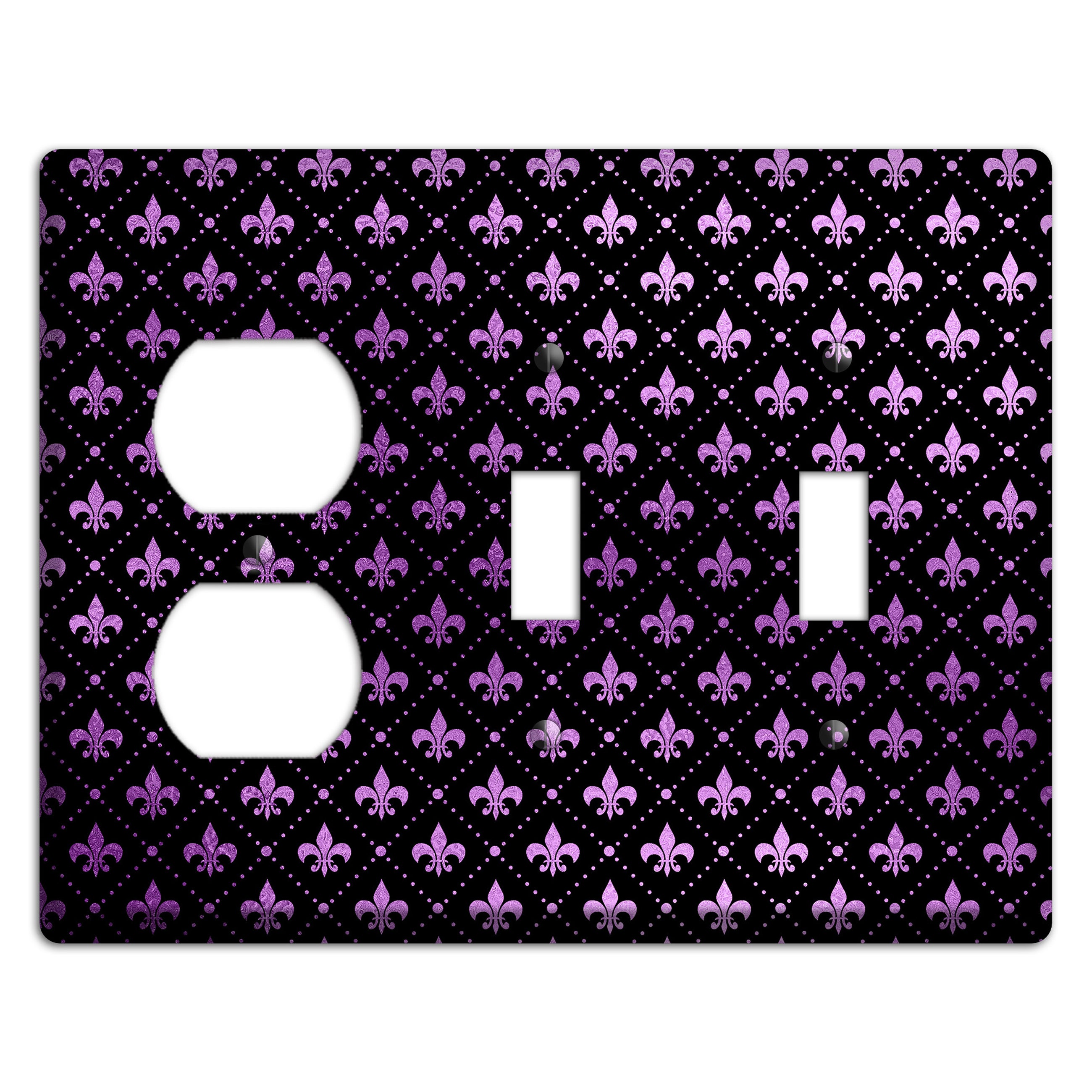 Royal Lilac Grid Duplex / 2 Toggle Wallplate