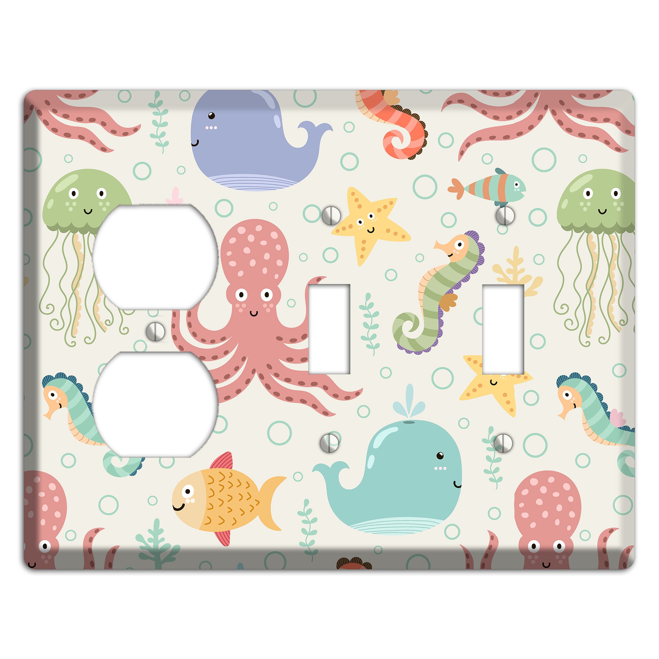 Ocean Buddies Duplex / 2 Toggle Wallplate