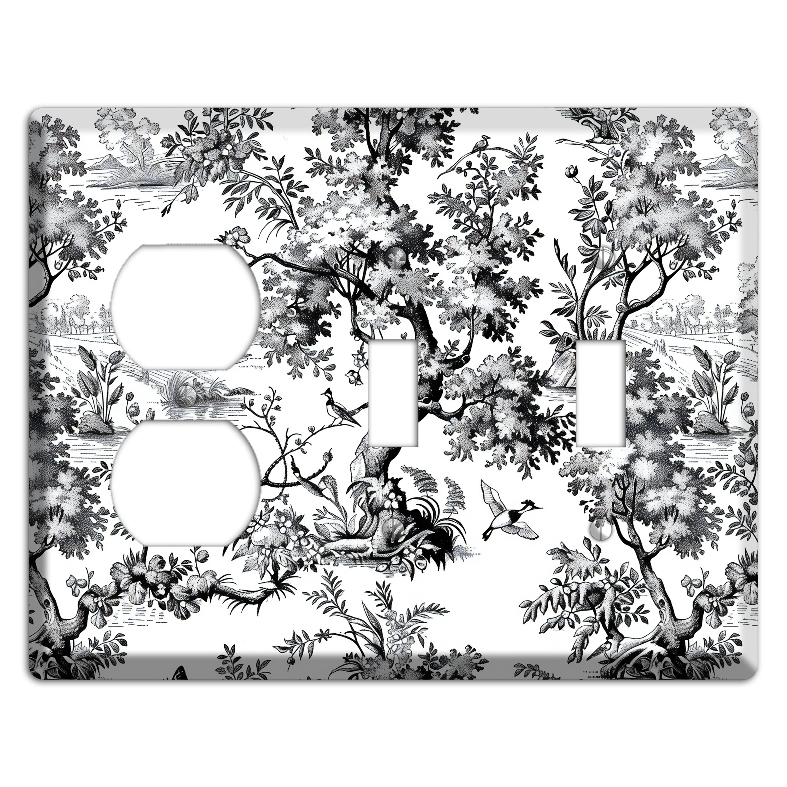 Pastoral Ink Reverie Duplex / 2 Toggle Wallplate