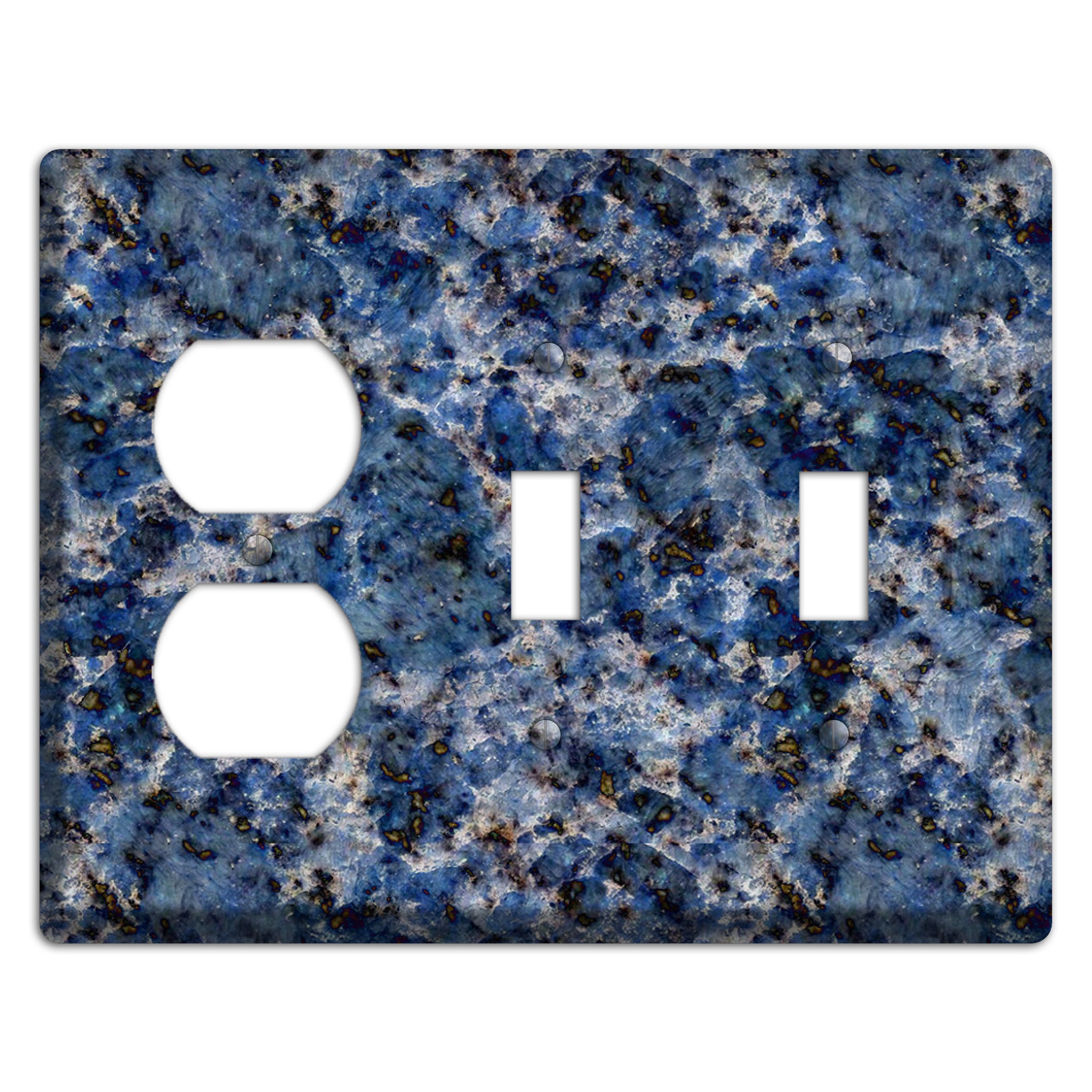 Blue Bahia Granite Duplex / 2 Toggle Wallplate