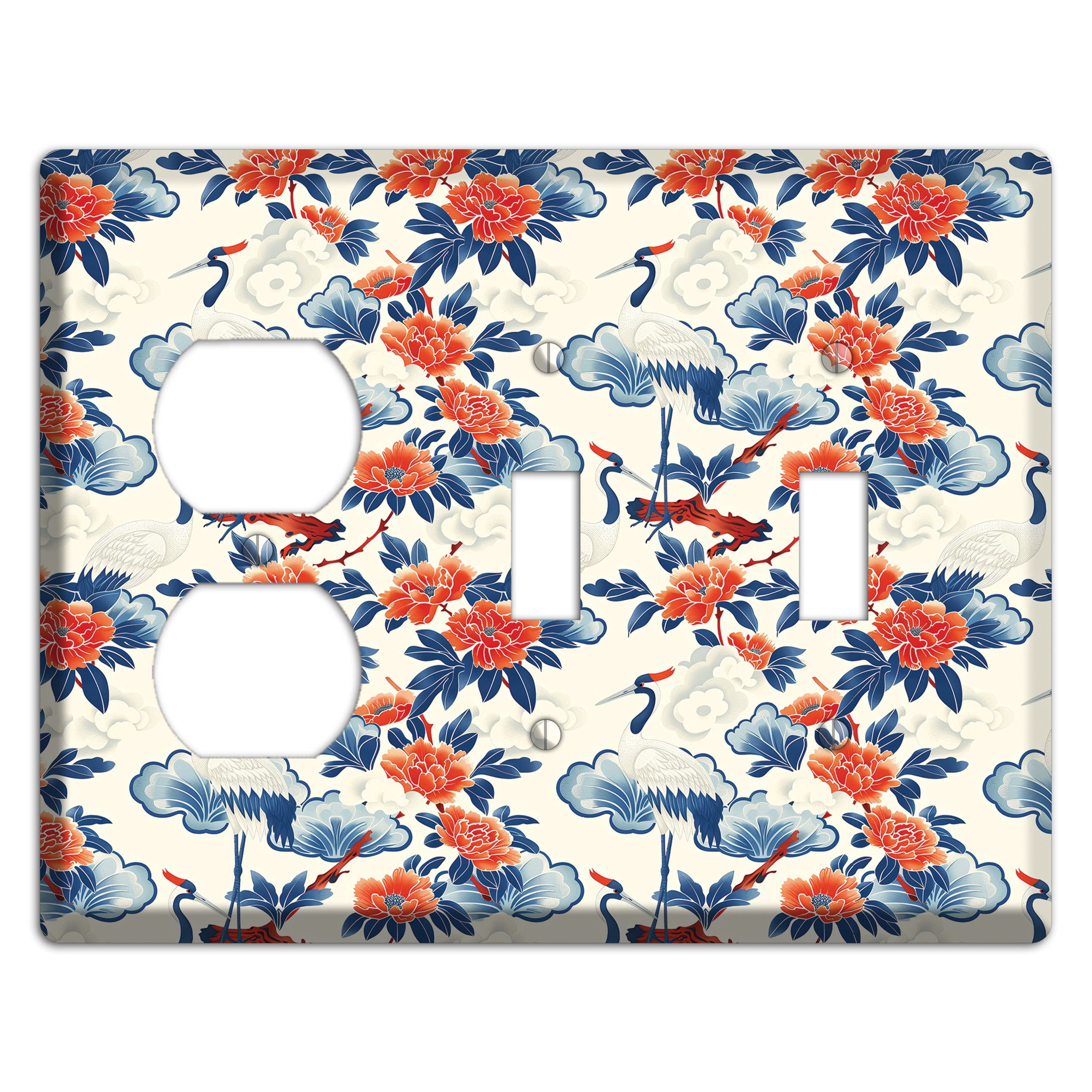 Peony & Crane Fete Duplex / 2 Toggle Wallplate