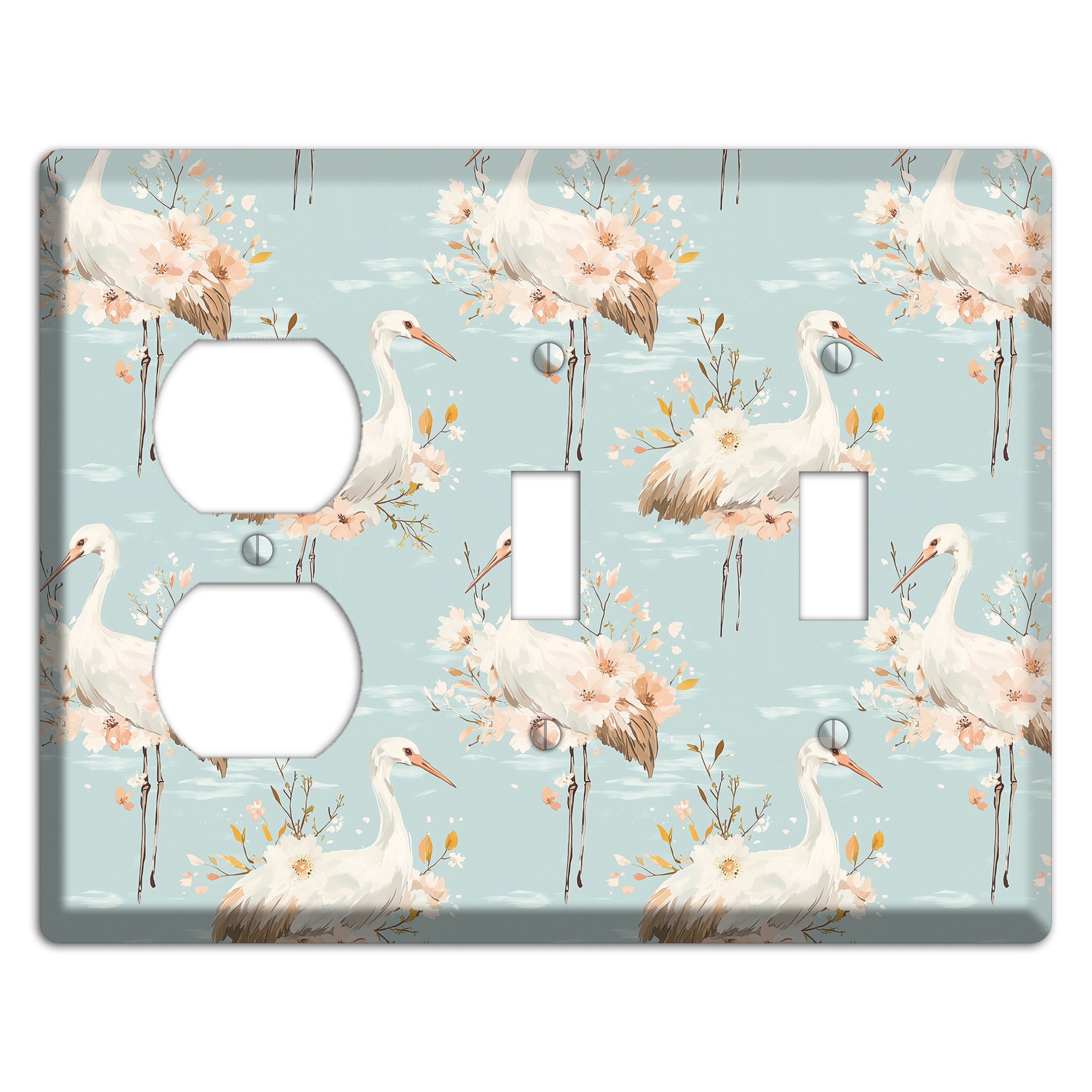 Celadon Crane Reverie Duplex / 2 Toggle Wallplate