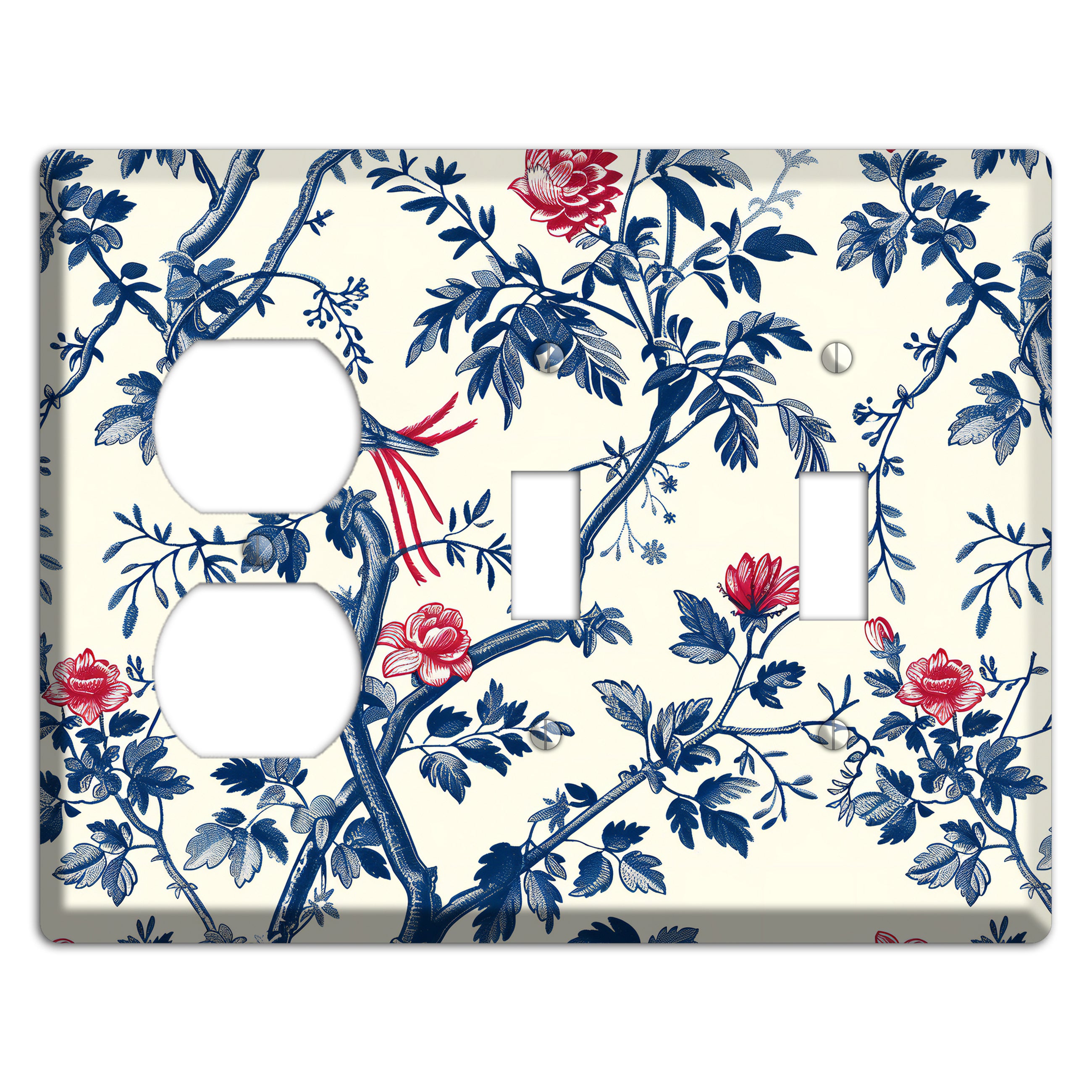 Crimson Wing Reverie Duplex / 2 Toggle Wallplate