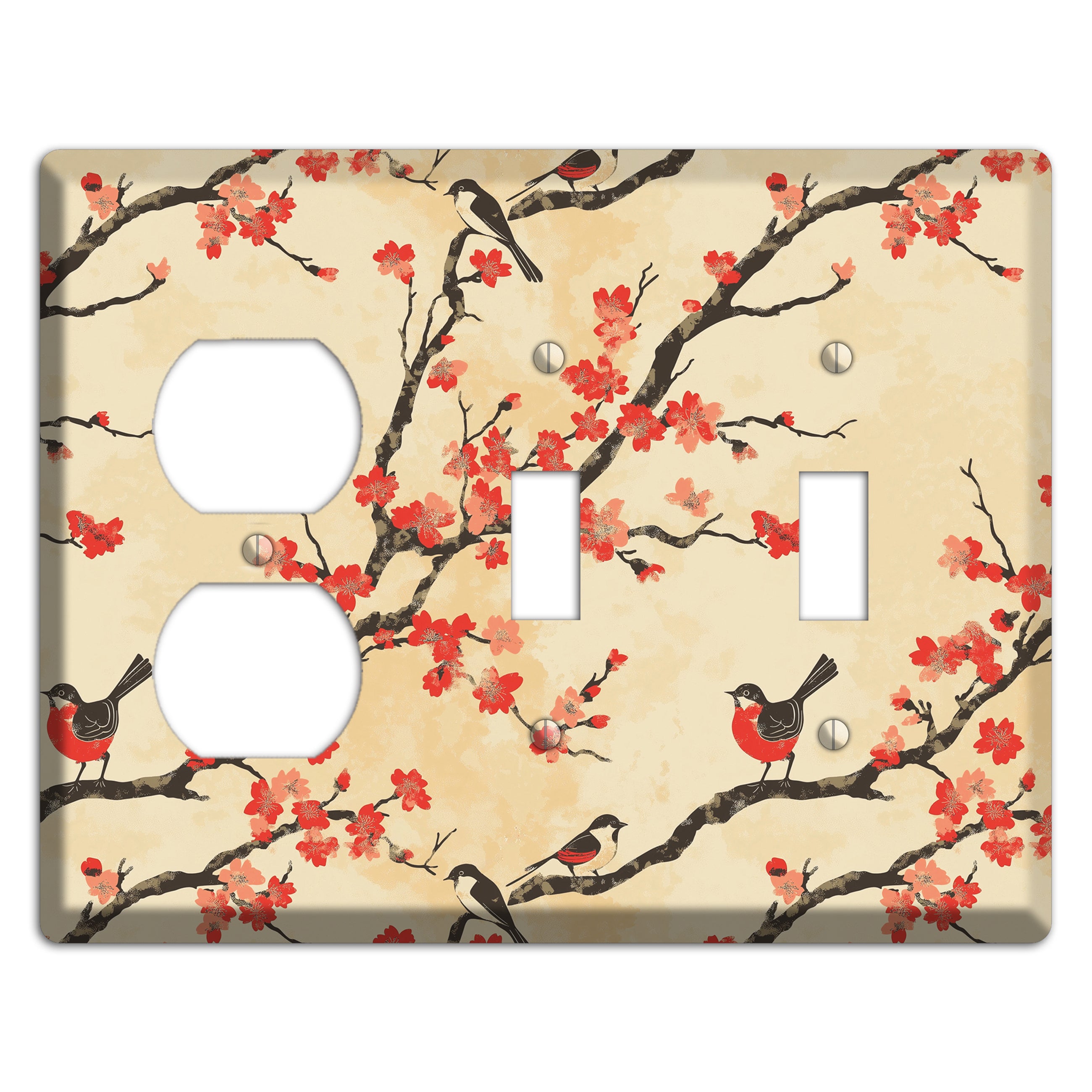 Blossom & Wing Duplex / 2 Toggle Wallplate