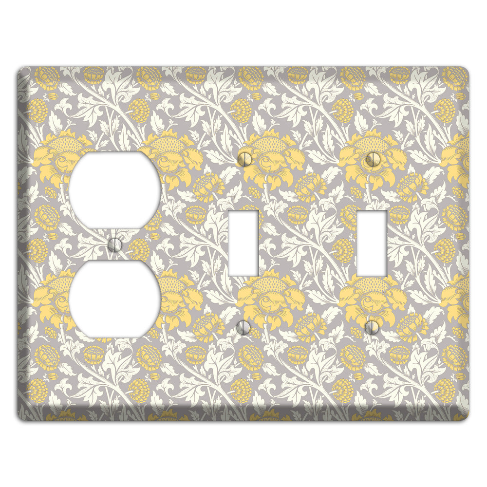 Golden Peony Lace Duplex / 2 Toggle Wallplate