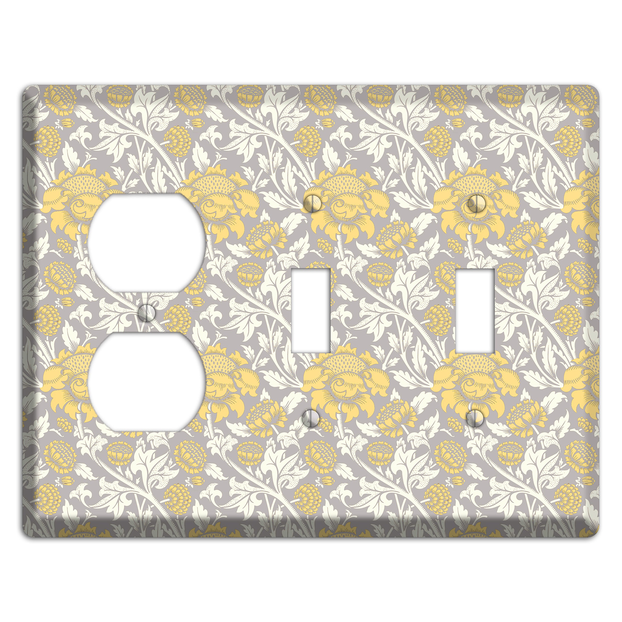 Golden Peony Lace Duplex / 2 Toggle Wallplate