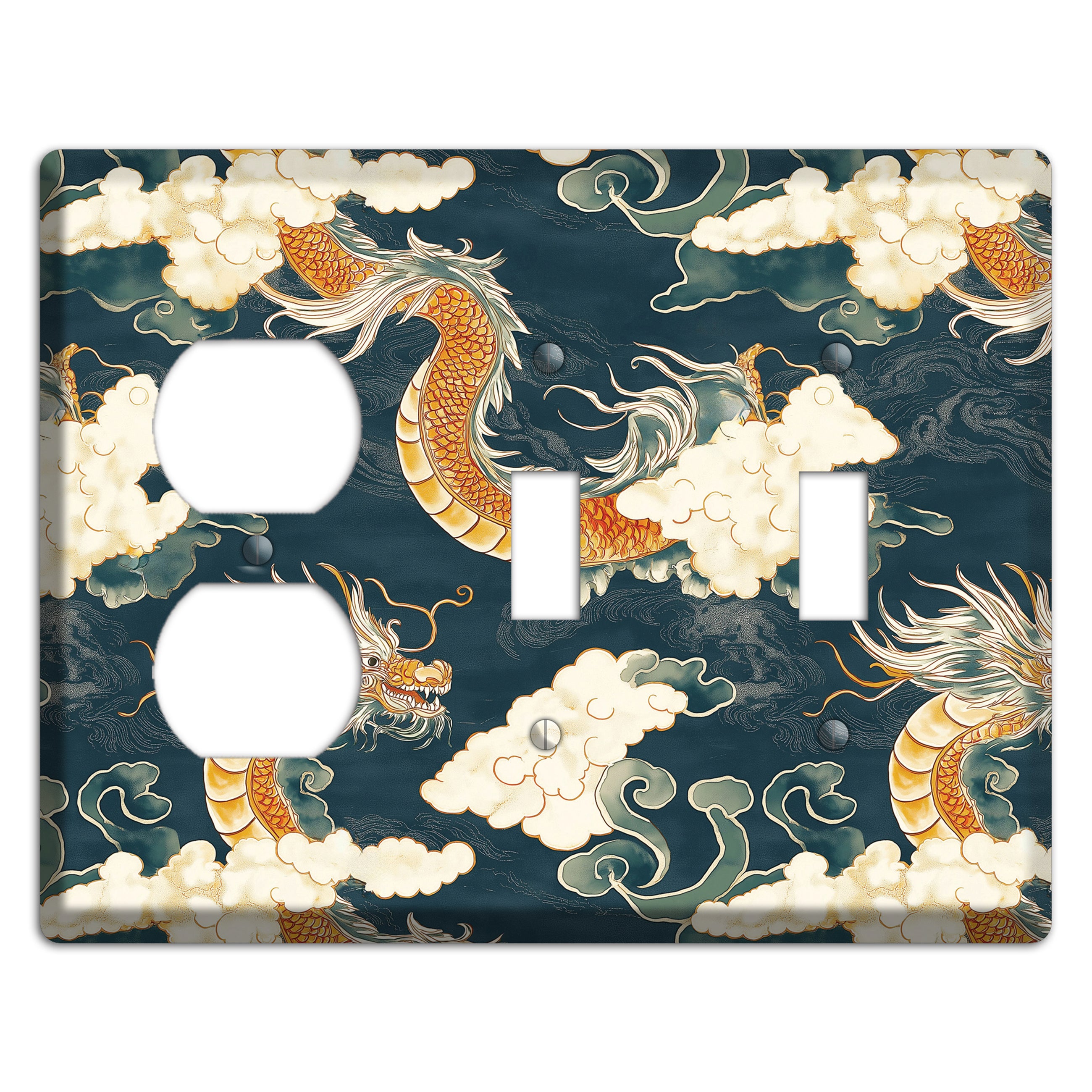 Celestial Serpent Sky Duplex / 2 Toggle Wallplate