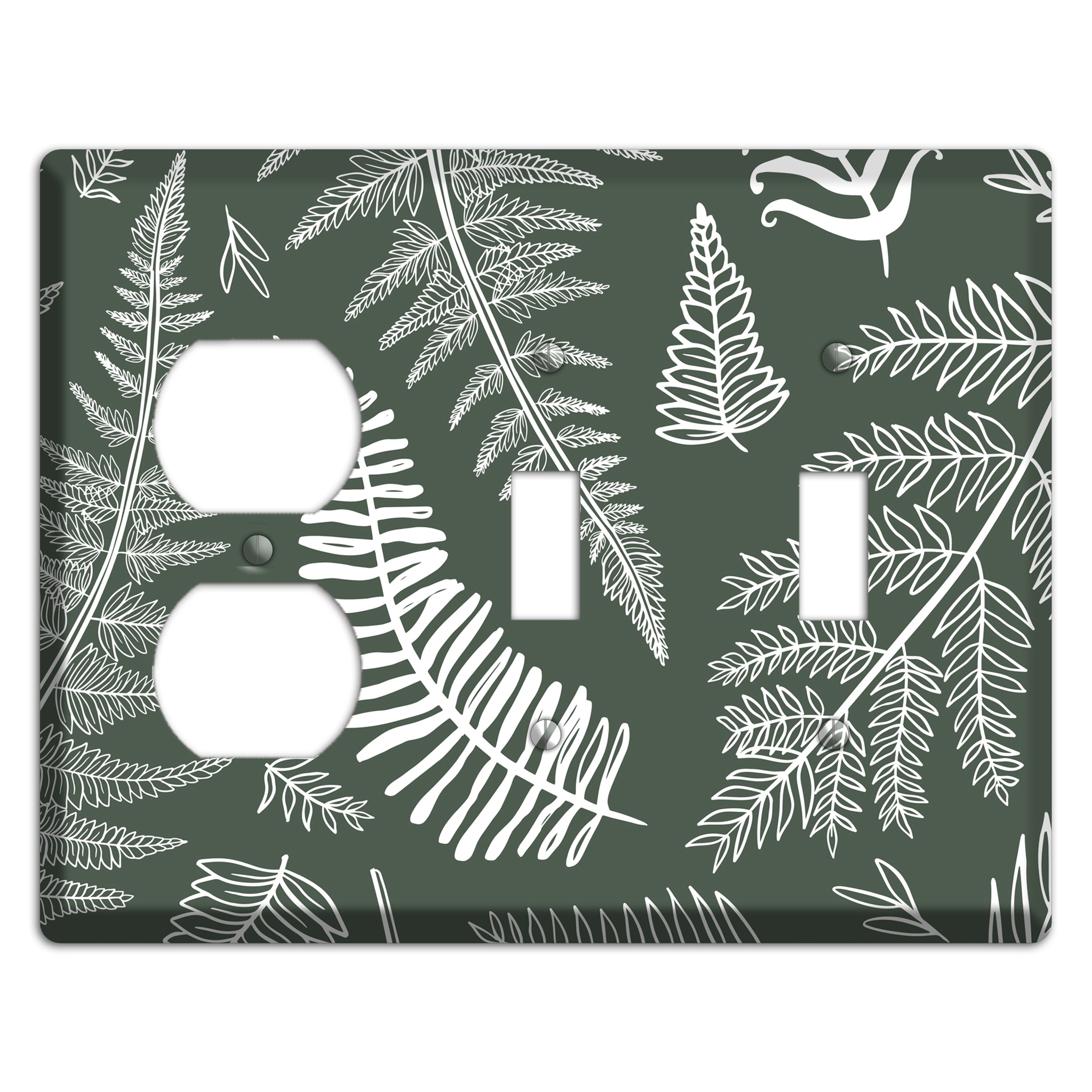 Forest Floor Etching Duplex / 2 Toggle Wallplate