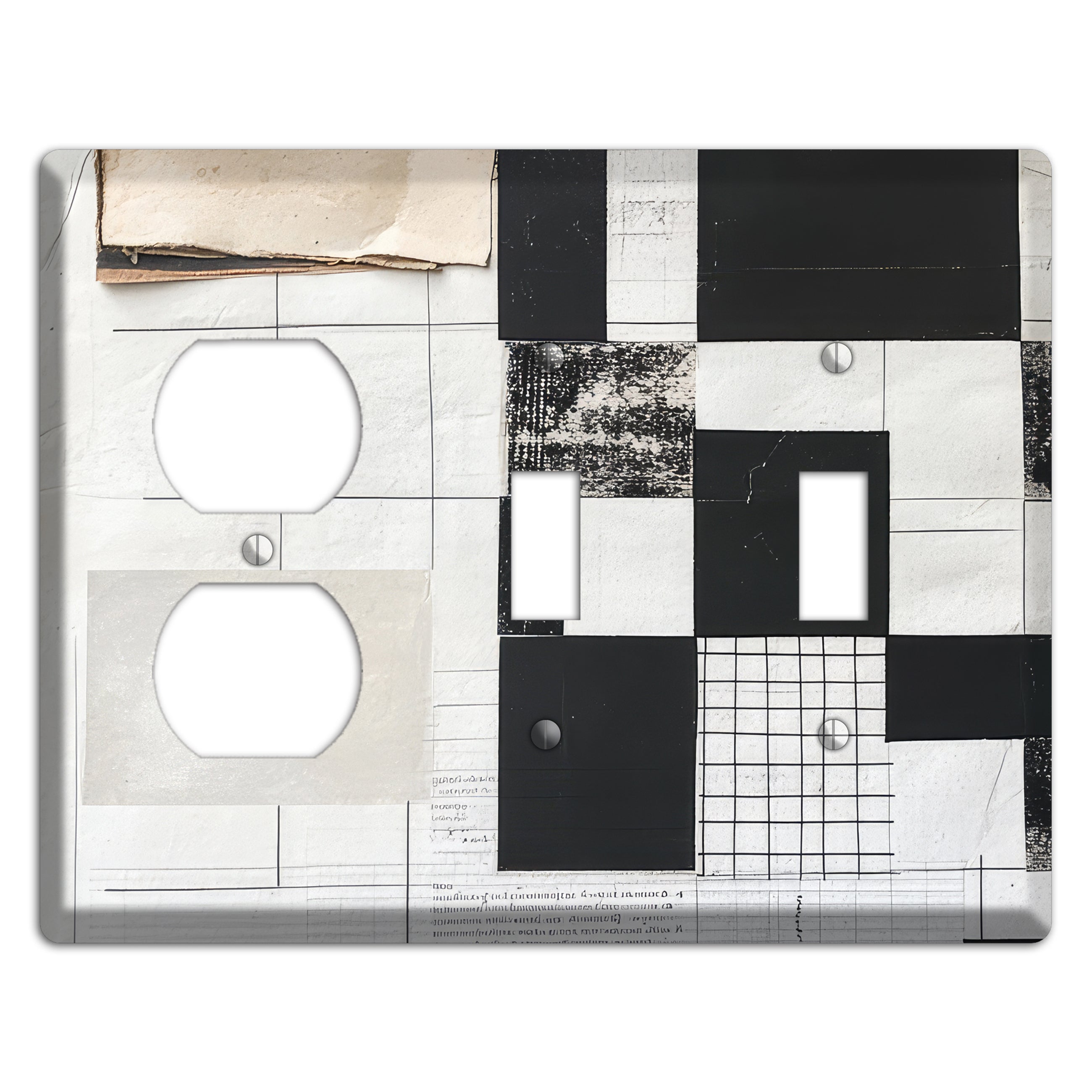 Torn Ledger Fragments Duplex / 2 Toggle Wallplate