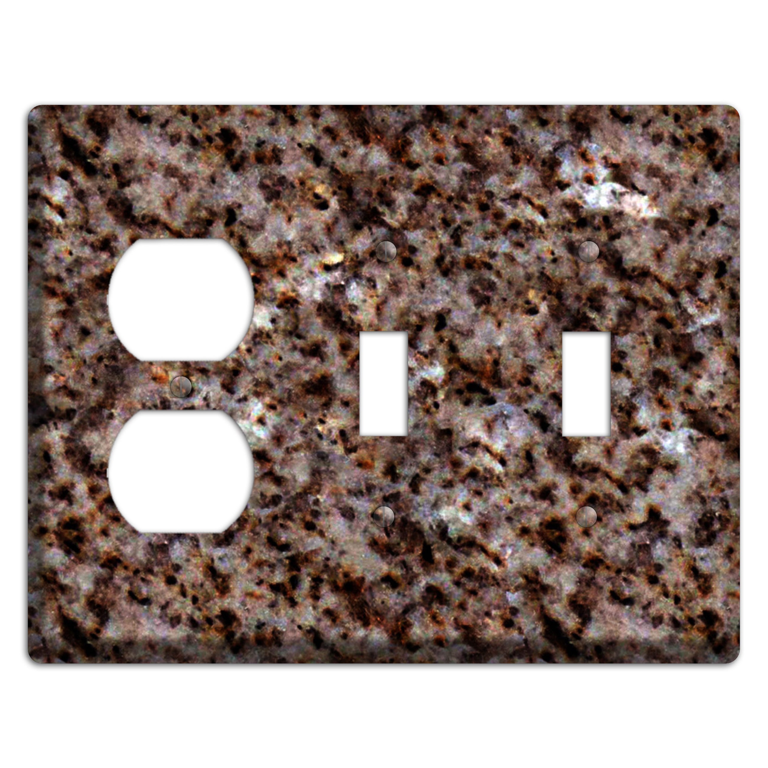 Baltic Brown Granite Duplex / 2 Toggle Wallplate