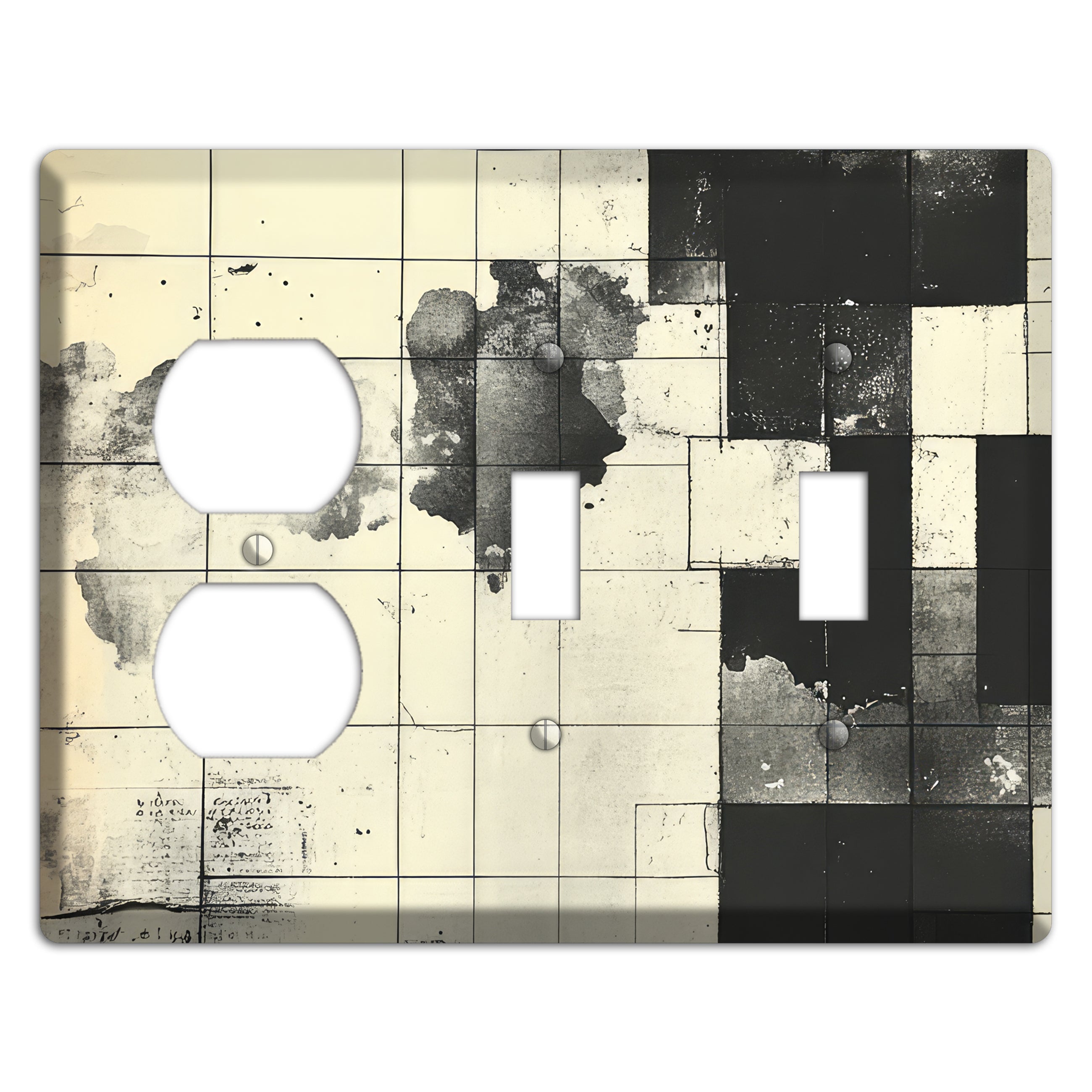 Fractured Cartography Duplex / 2 Toggle Wallplate