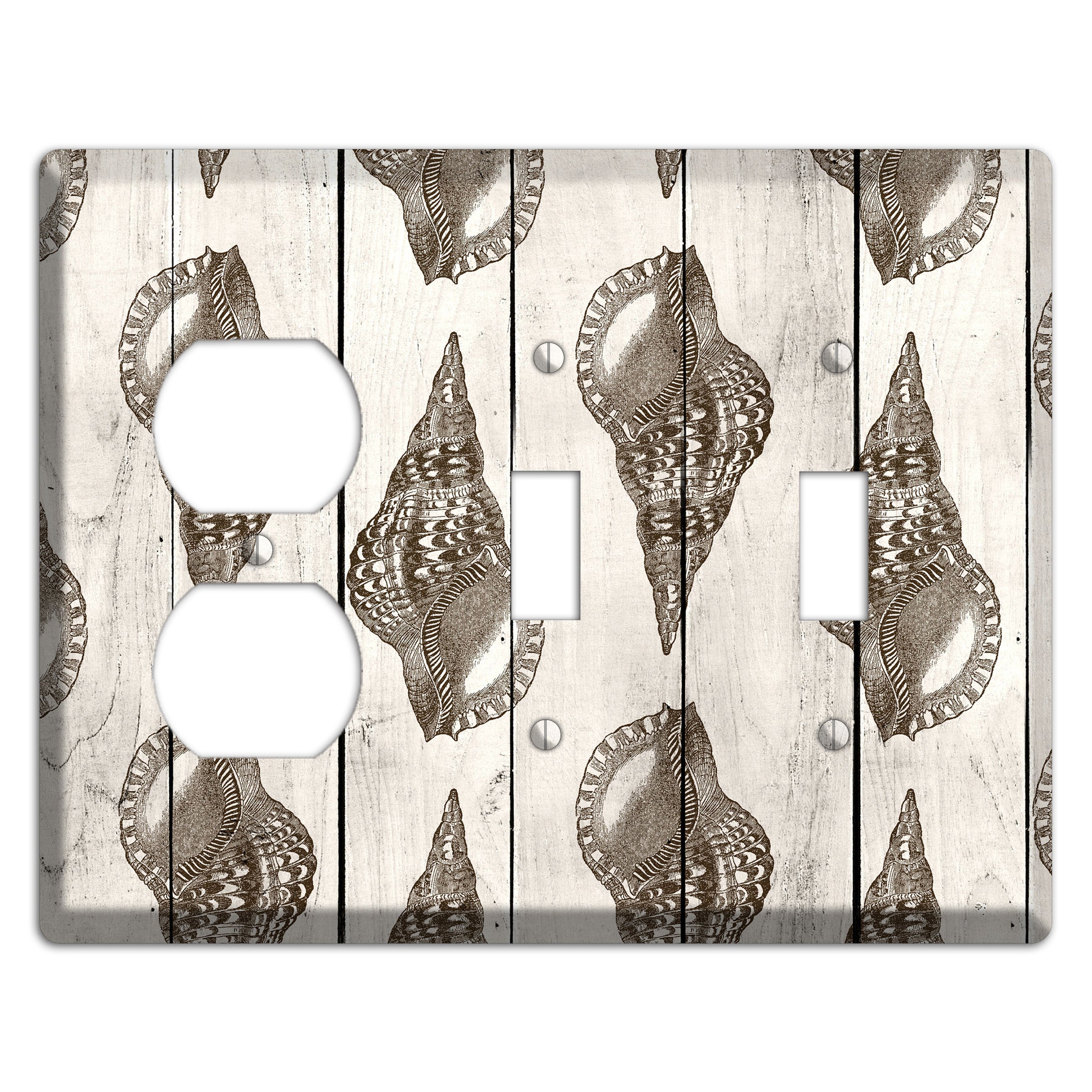 Shellbound Shore Duplex / 2 Toggle Wallplate