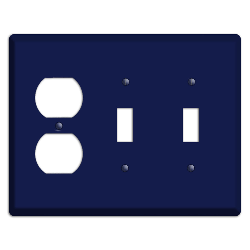Baxter Midnight Navy Solid Duplex / 2 Toggle Wallplate