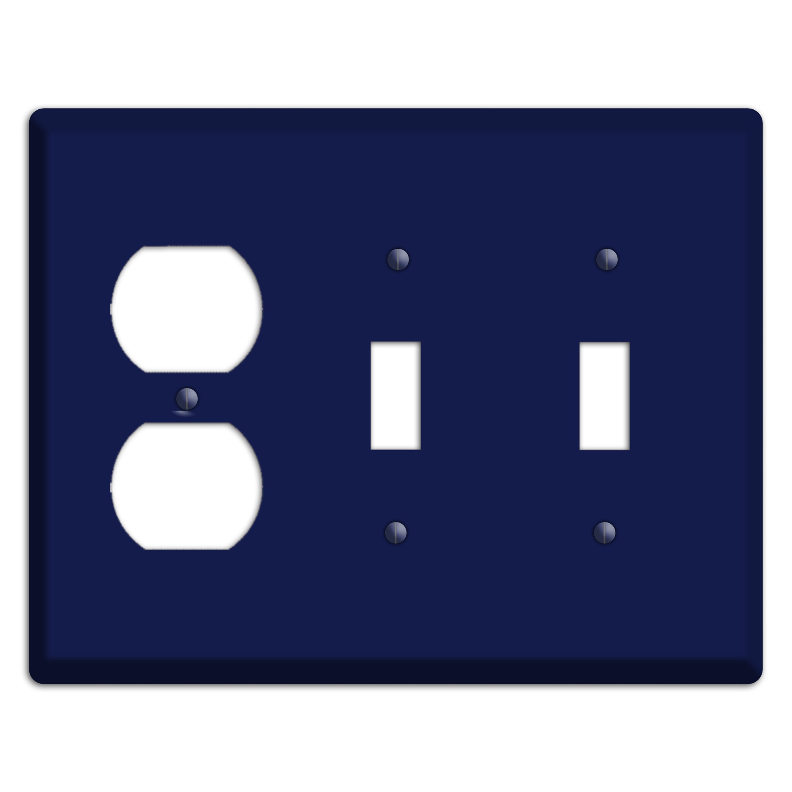 Baxter Midnight Navy Solid Duplex / 2 Toggle Wallplate