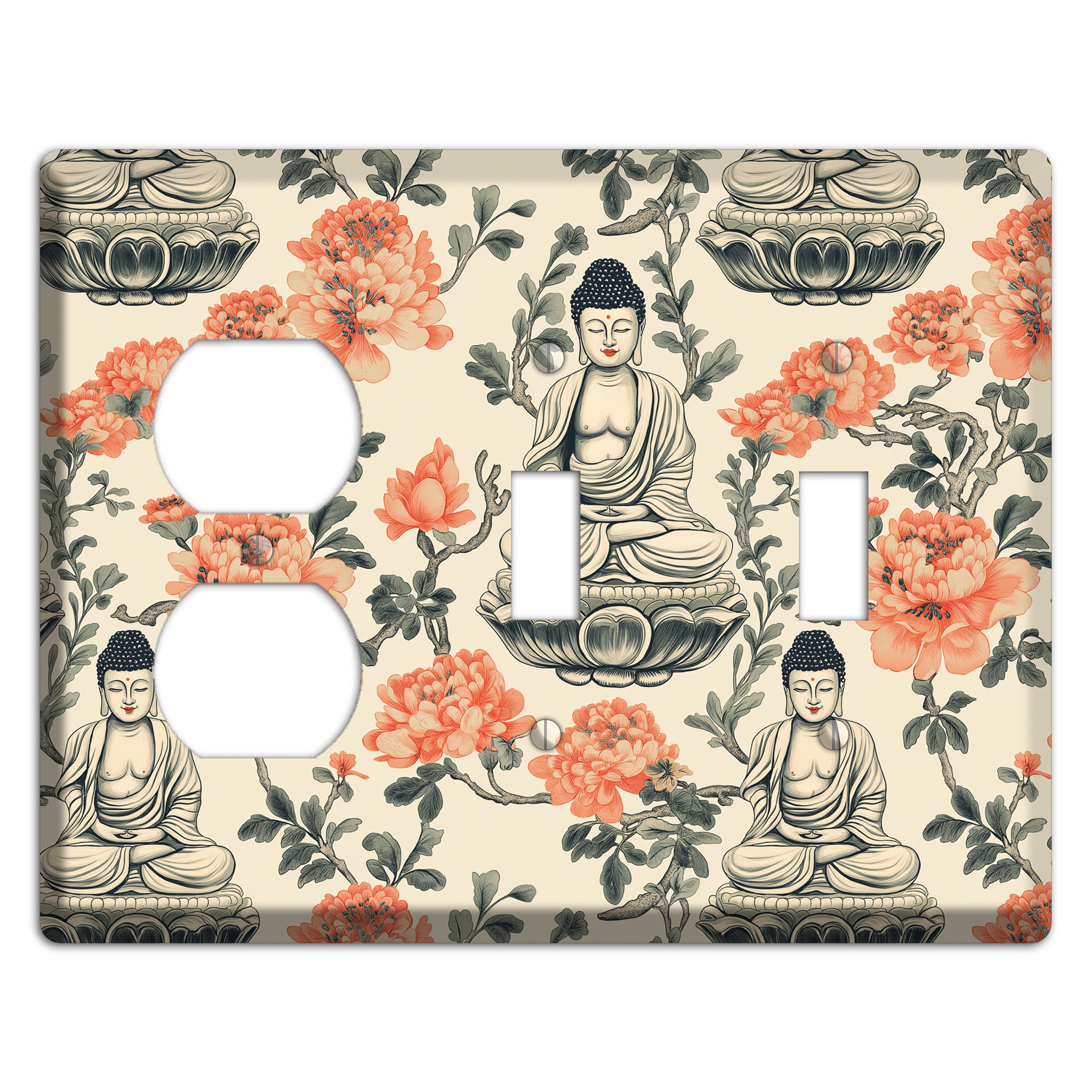 Lotus & Ember Duplex / 2 Toggle Wallplate