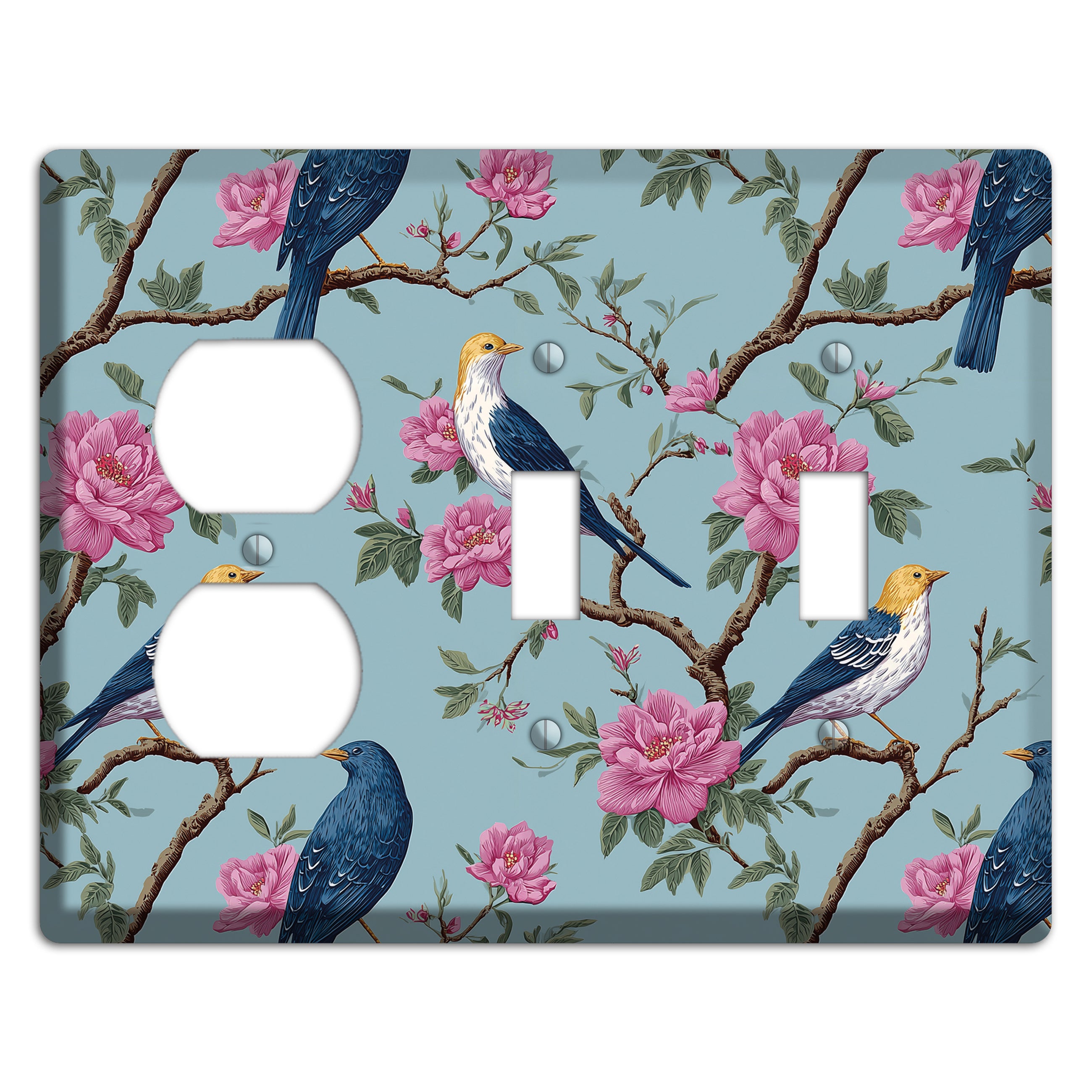 Blossom & Wing Duplex / 2 Toggle Wallplate