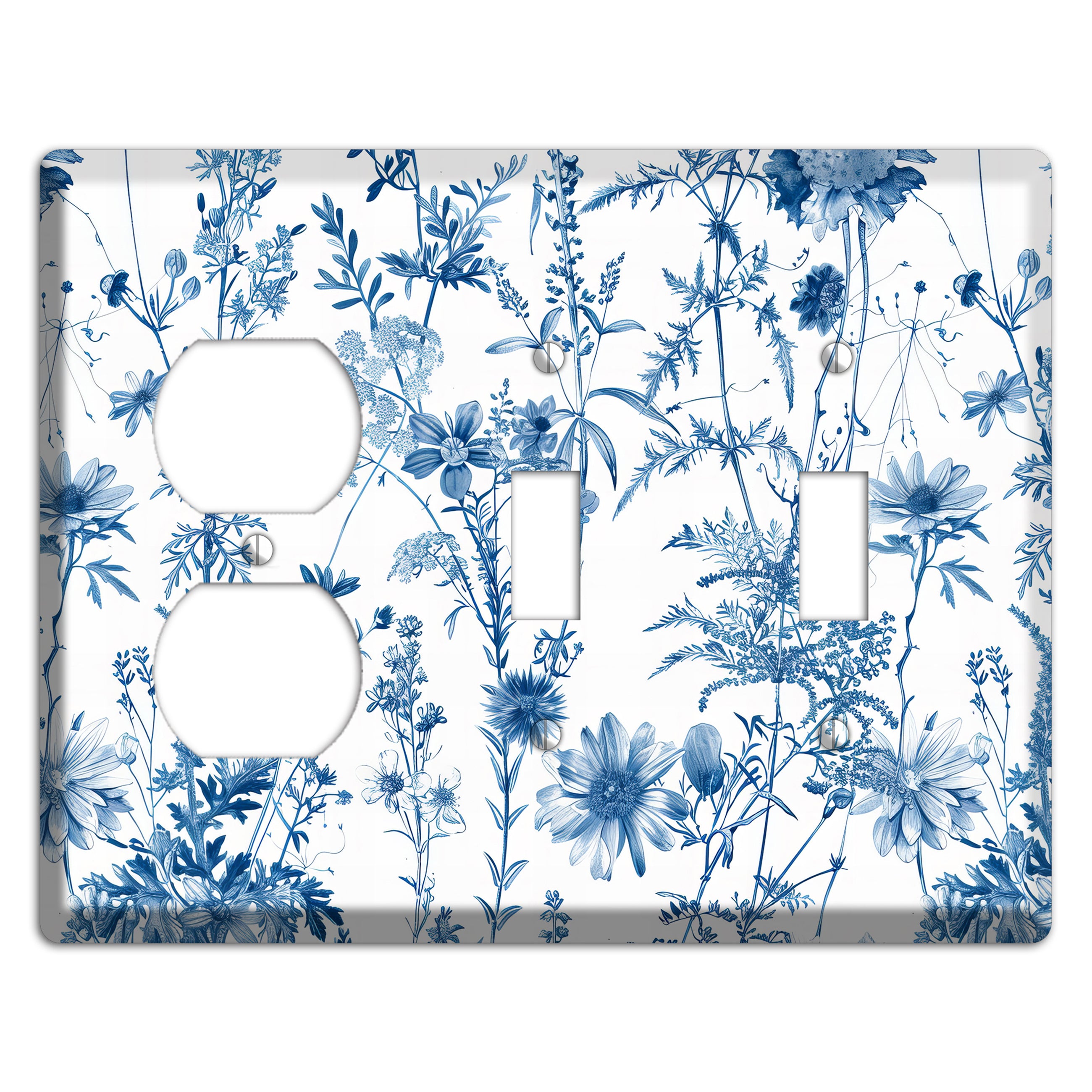 Meadow Pressed Blue Duplex / 2 Toggle Wallplate
