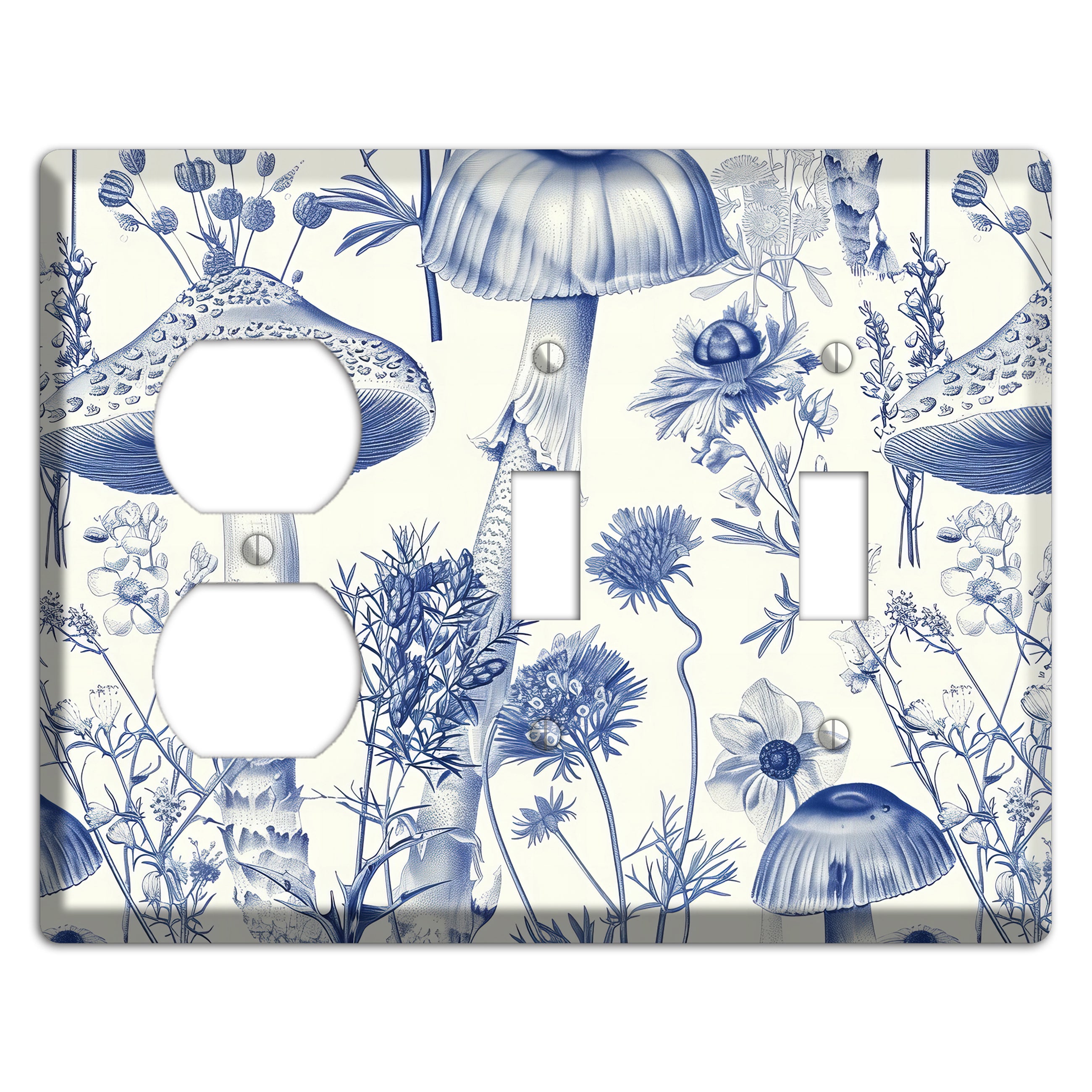 Cobalt Spore Garden Duplex / 2 Toggle Wallplate