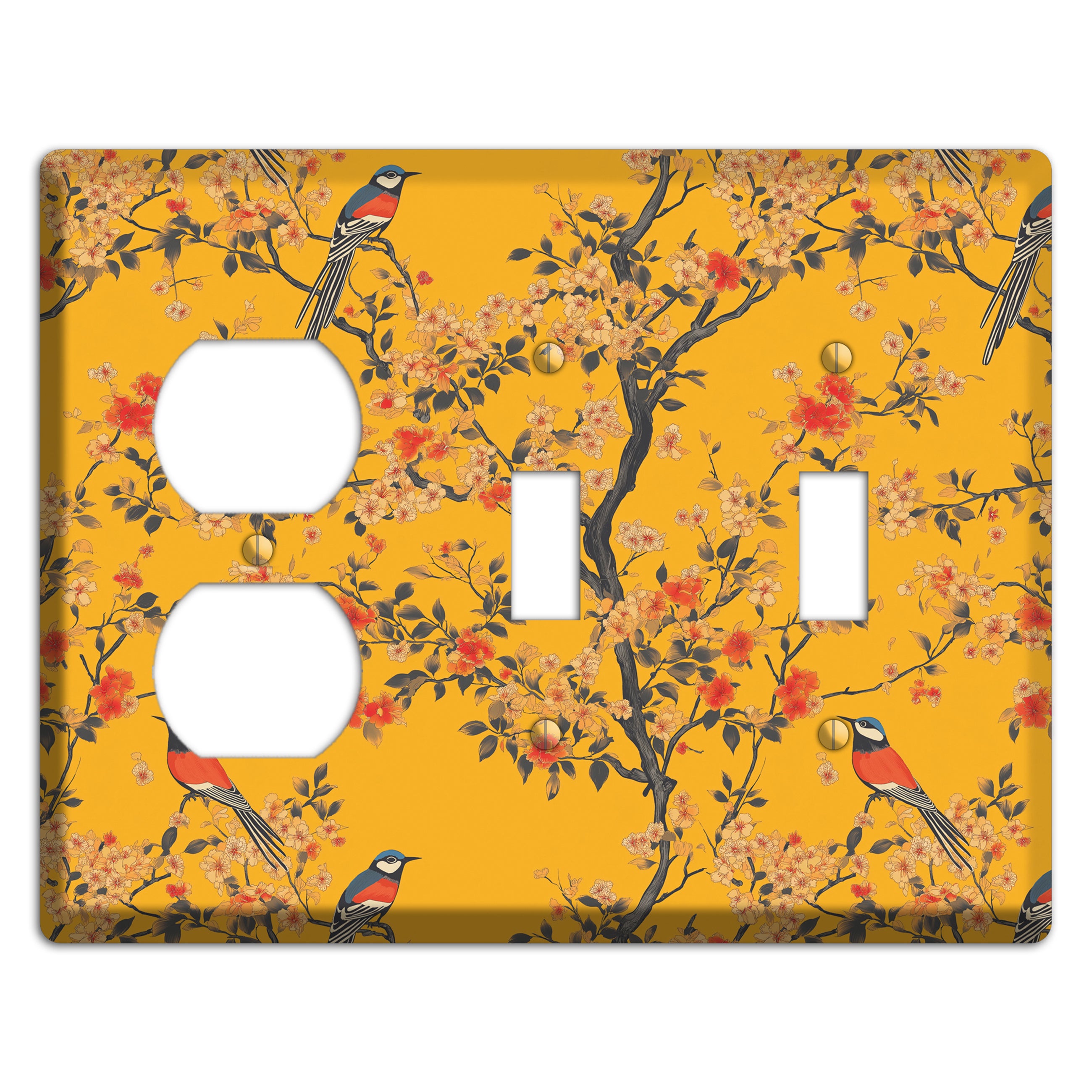 Blossom & Plume Duplex / 2 Toggle Wallplate
