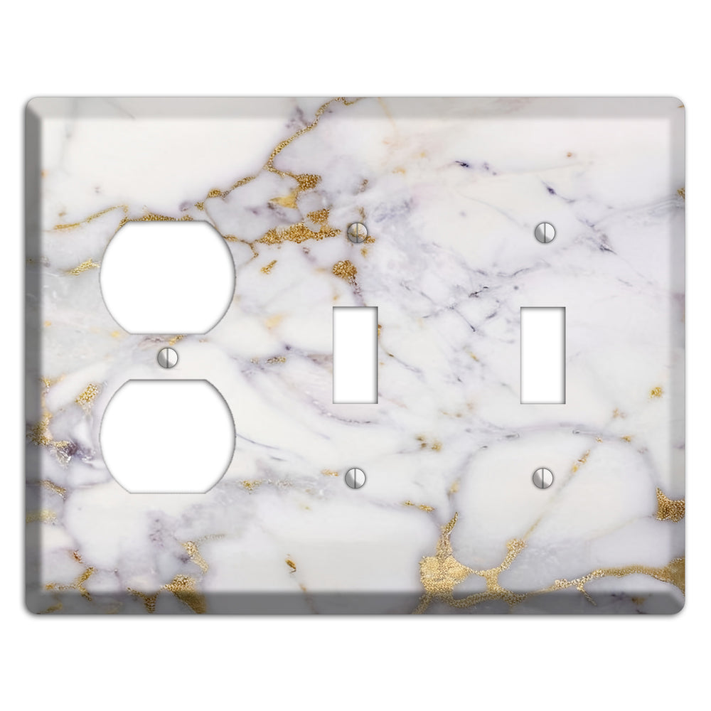 Metallic Bronze Marble Duplex / 2 Toggle Wallplate