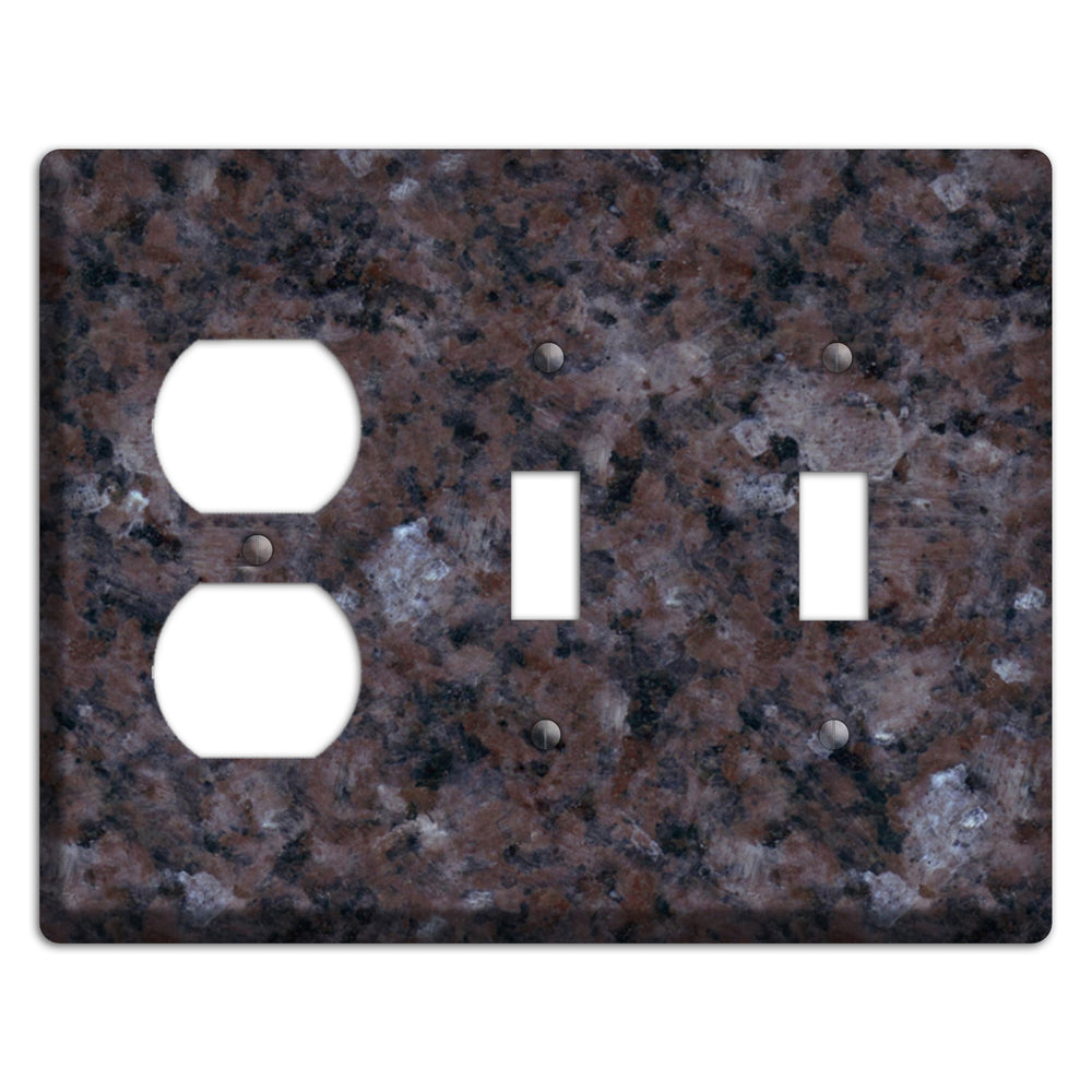 Tan Brown Granite Duplex / 2 Toggle Wallplate