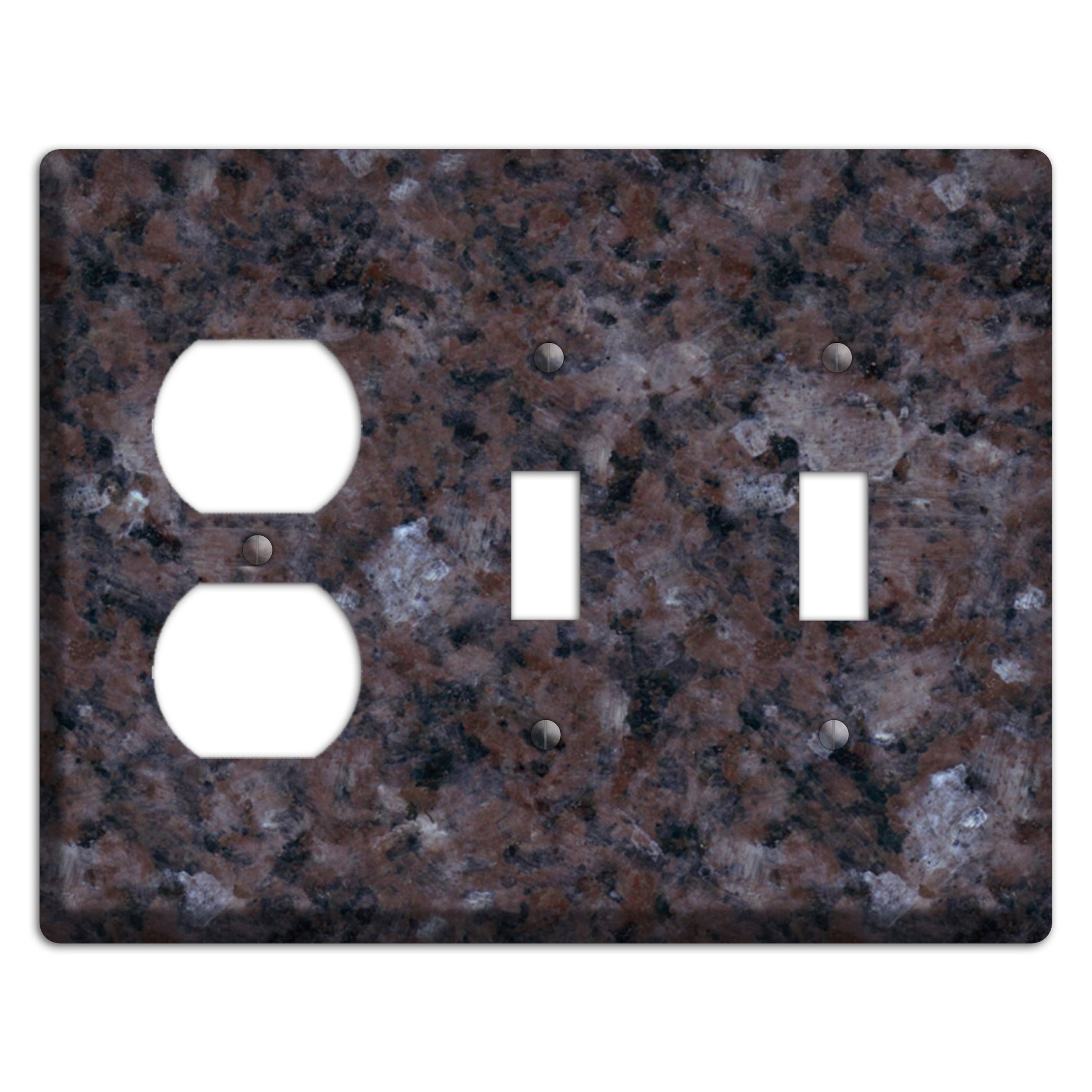 Tan Brown Granite Duplex / 2 Toggle Wallplate