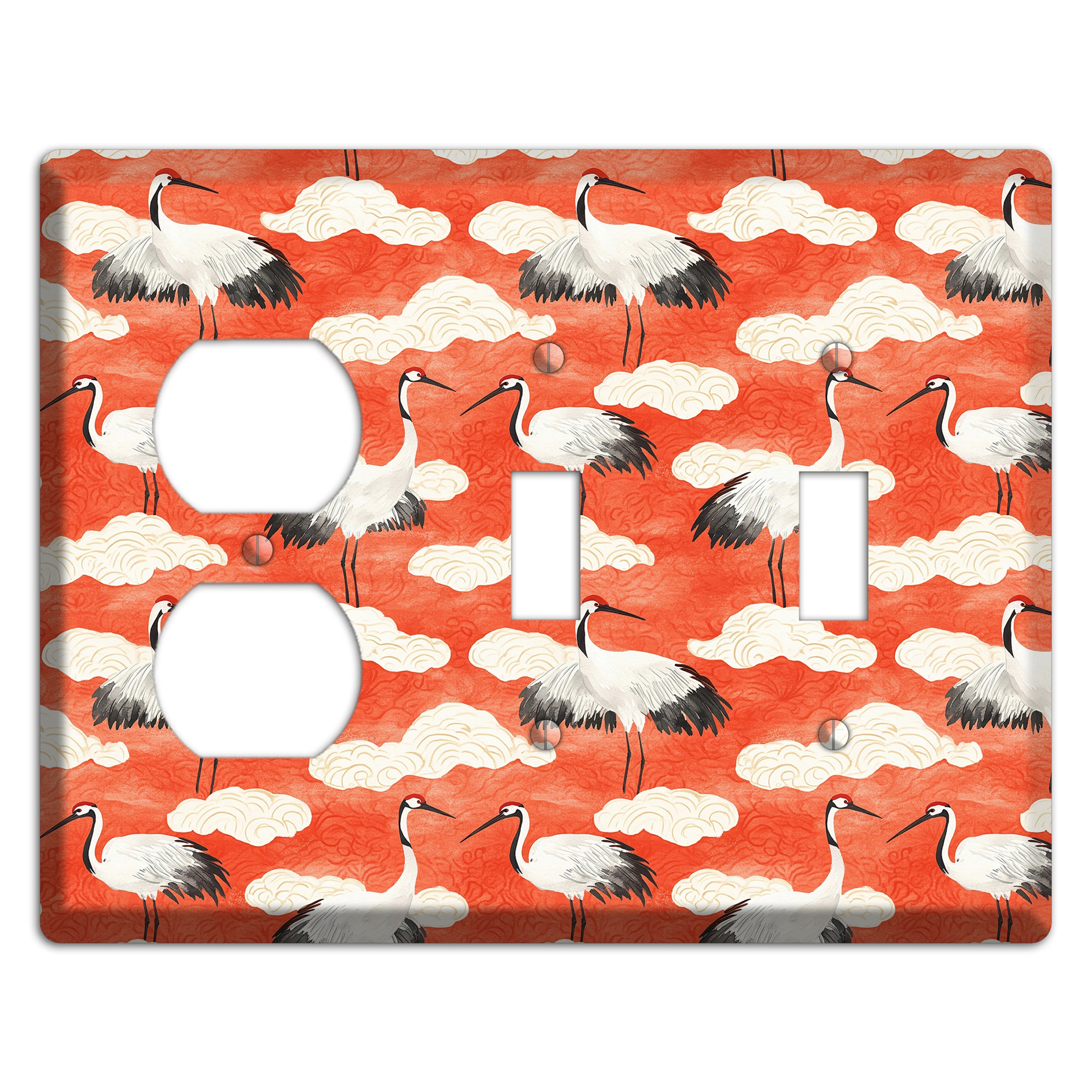 Vermillion Cloud Ceremony Duplex / 2 Toggle Wallplate